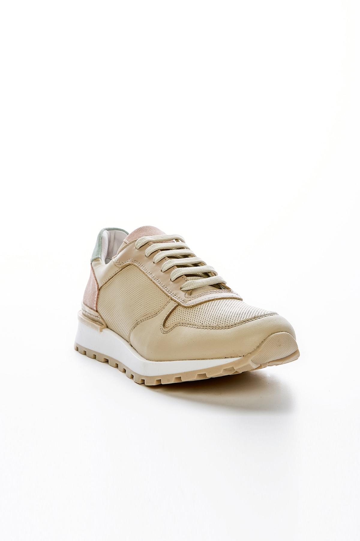 Valmenti Kadın Hakiki Deri Bej Sneakers & Spor Ayakkabı