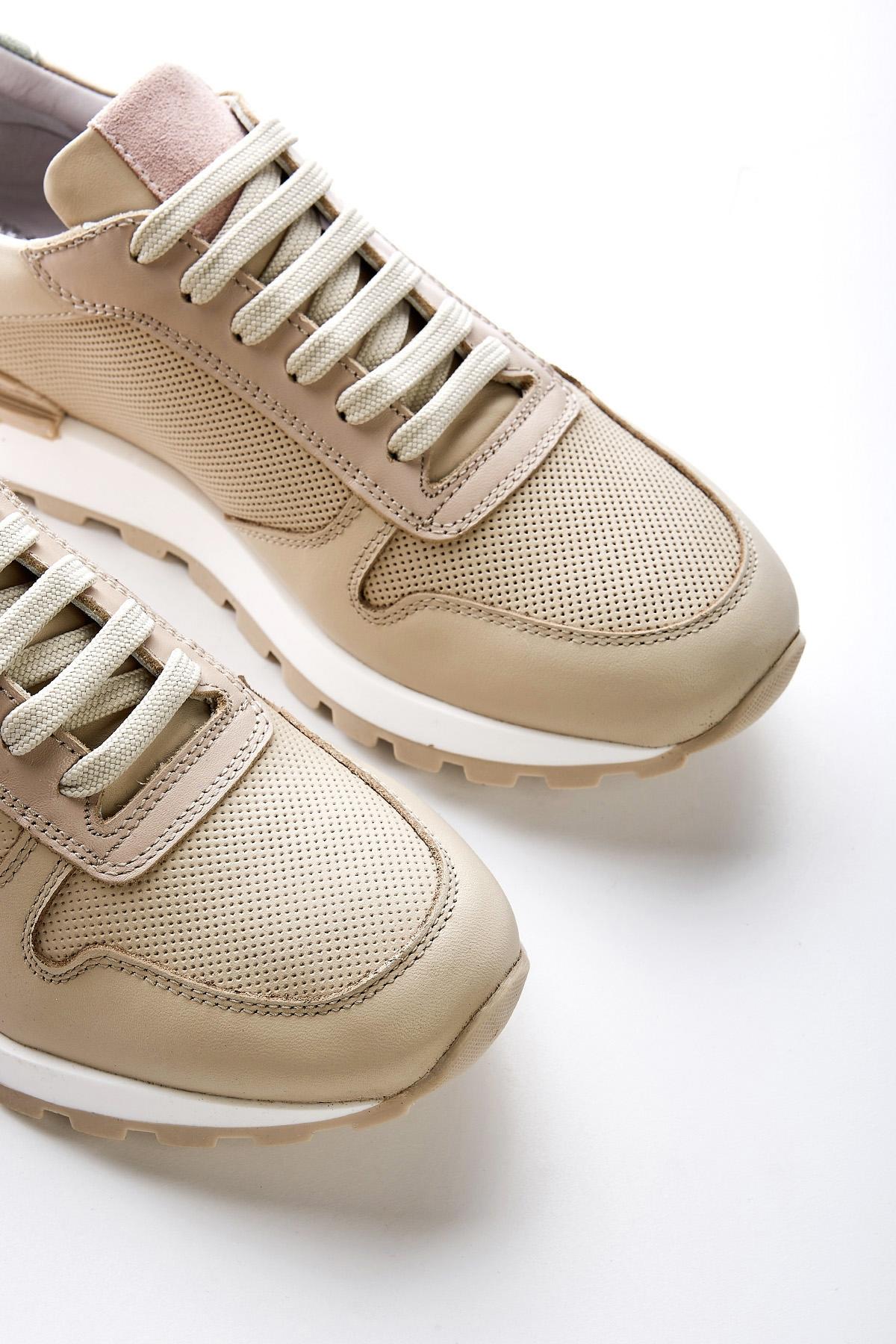 Valmenti Kadın Hakiki Deri Bej Sneakers & Spor Ayakkabı