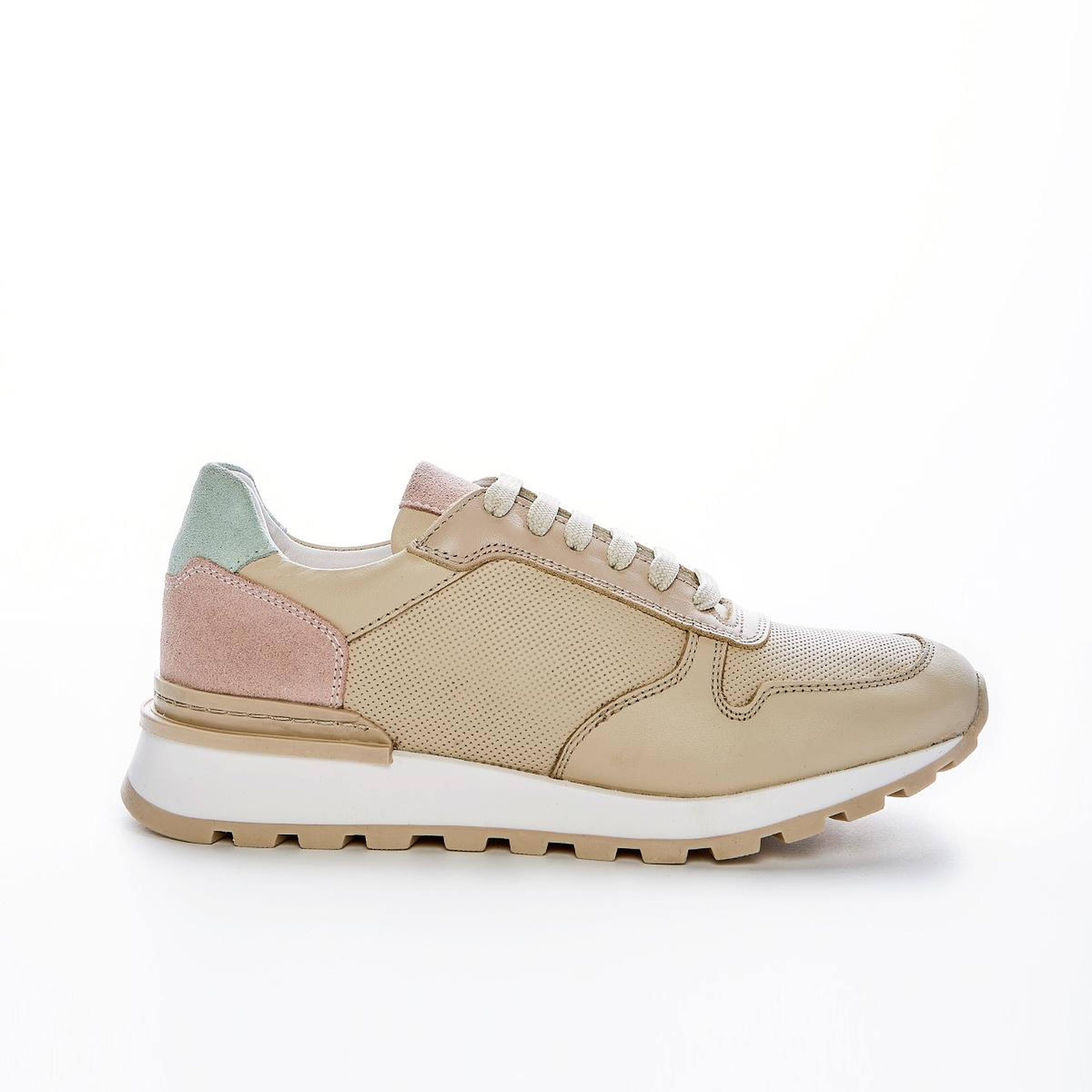 Valmenti Kadın Hakiki Deri Bej Sneakers & Spor Ayakkabı