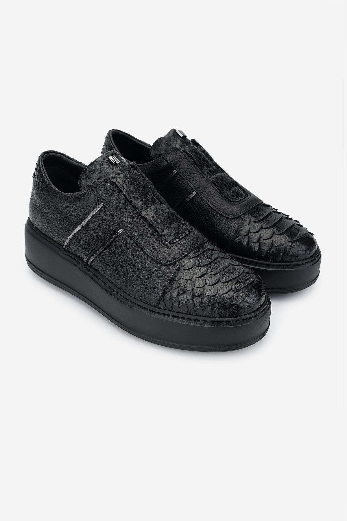 Valmenti Kadın Hakiki Deri Siyah Sneakers & Spor Ayakkabı