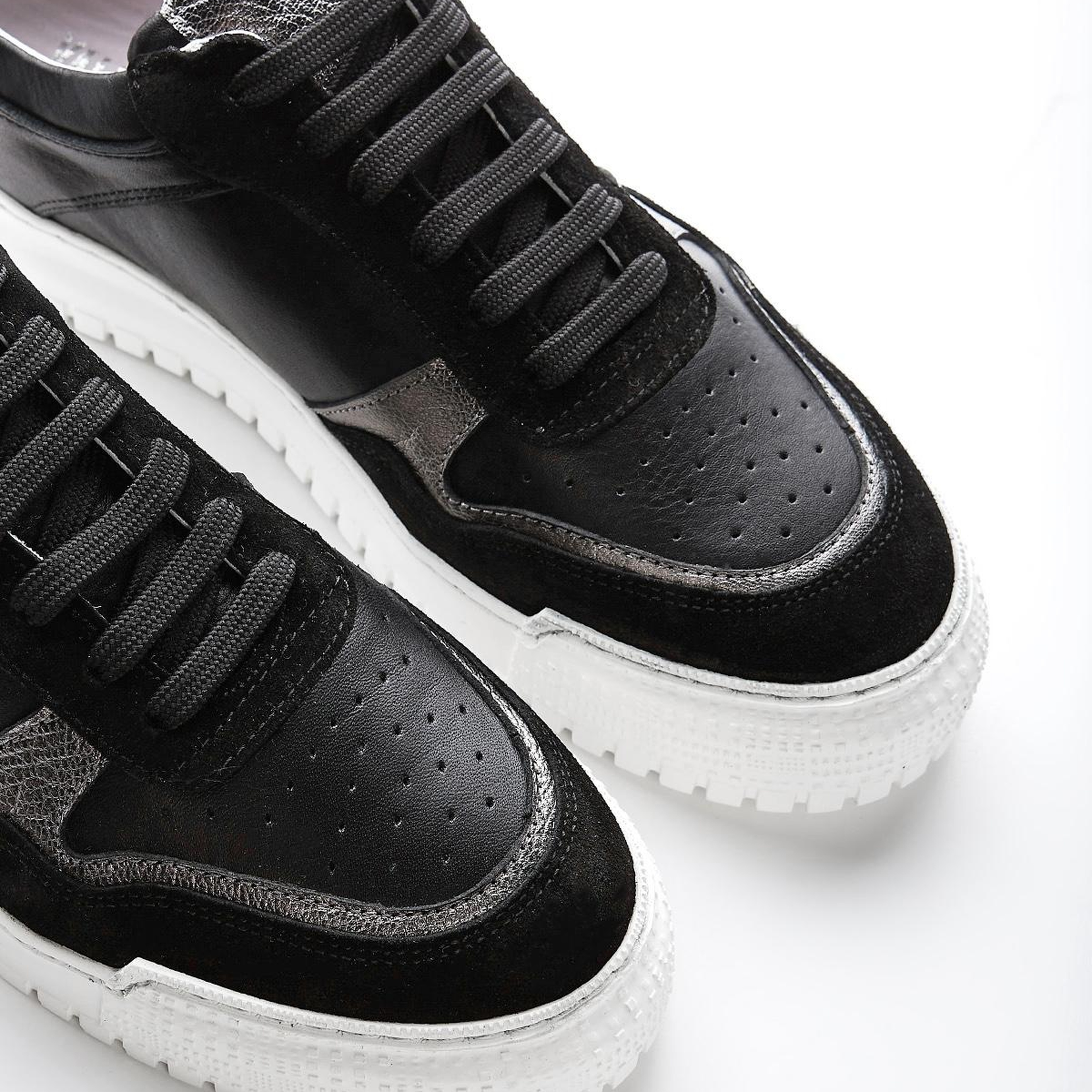 Valmenti Kadın Hakiki Deri Siyah Multi Sneakers & Spor Ayakkabı