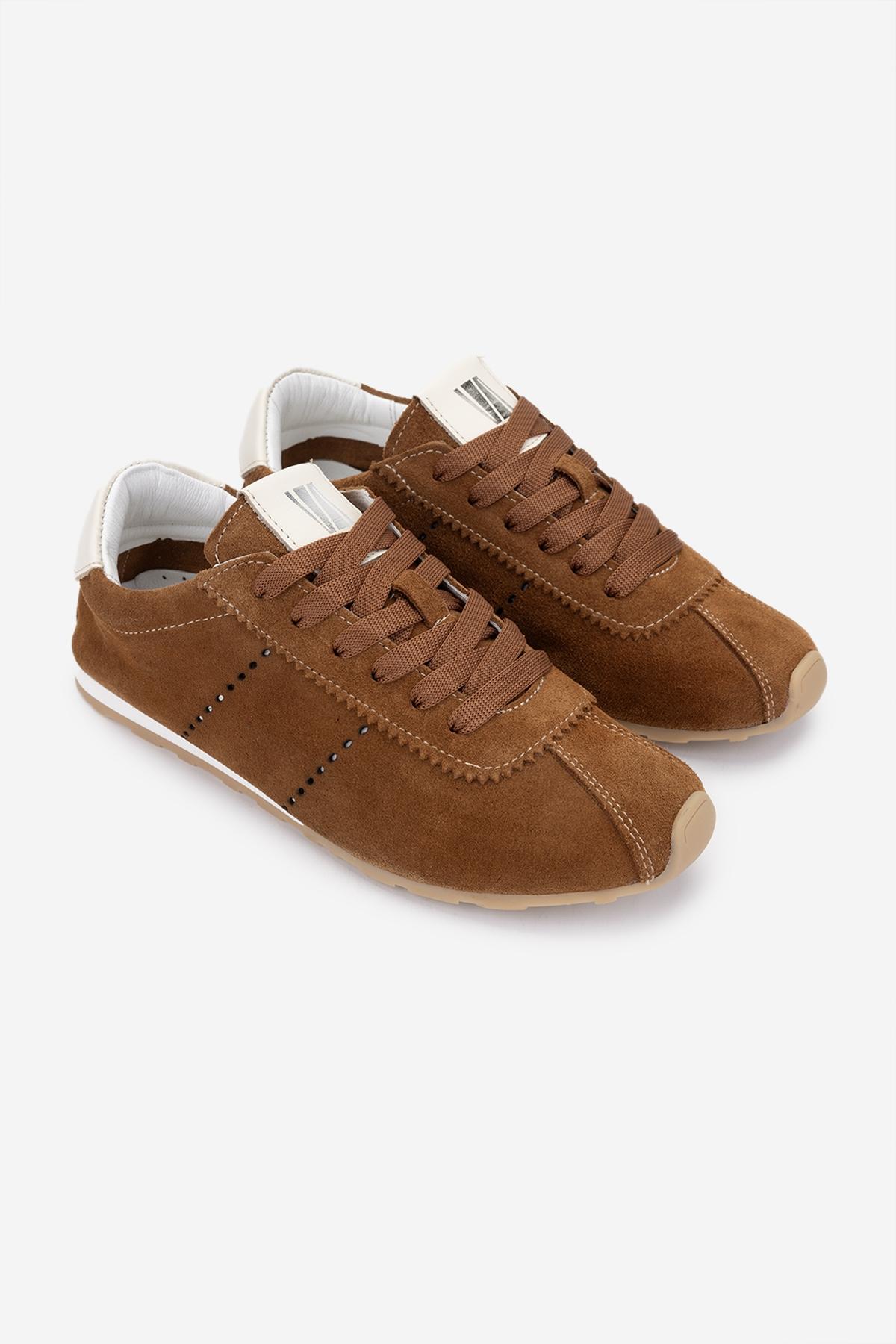 Valmenti Kadın Hakiki Deri Tütün Süet Sneakers & Spor Ayakkabı