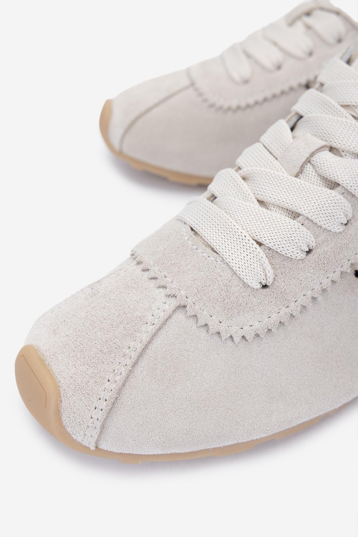 Valmenti Kadın Hakiki Deri Bej Süet Sneakers & Spor Ayakkabı