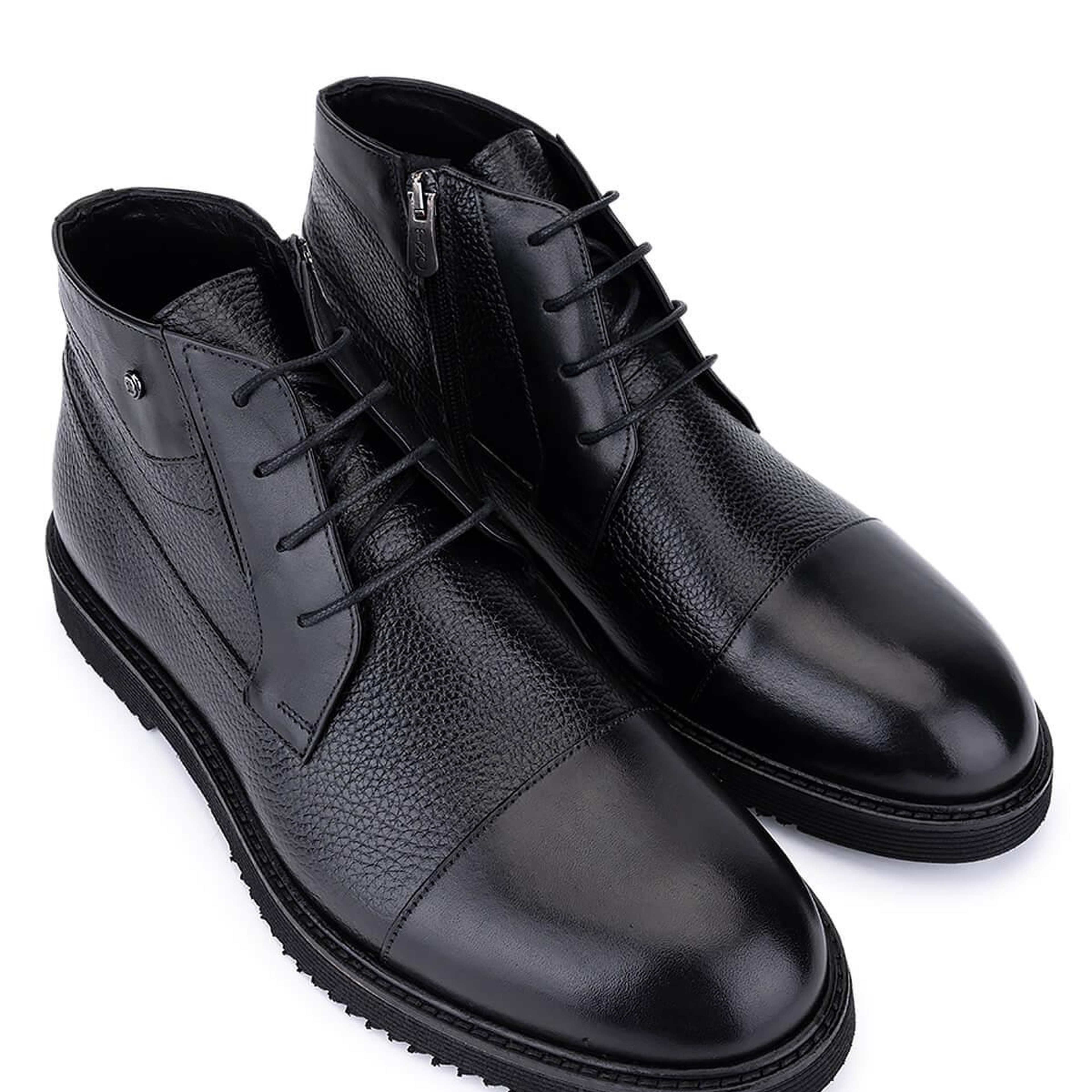 Tamer Tanca Erkek Hakiki Deri Siyah Klasik Bot