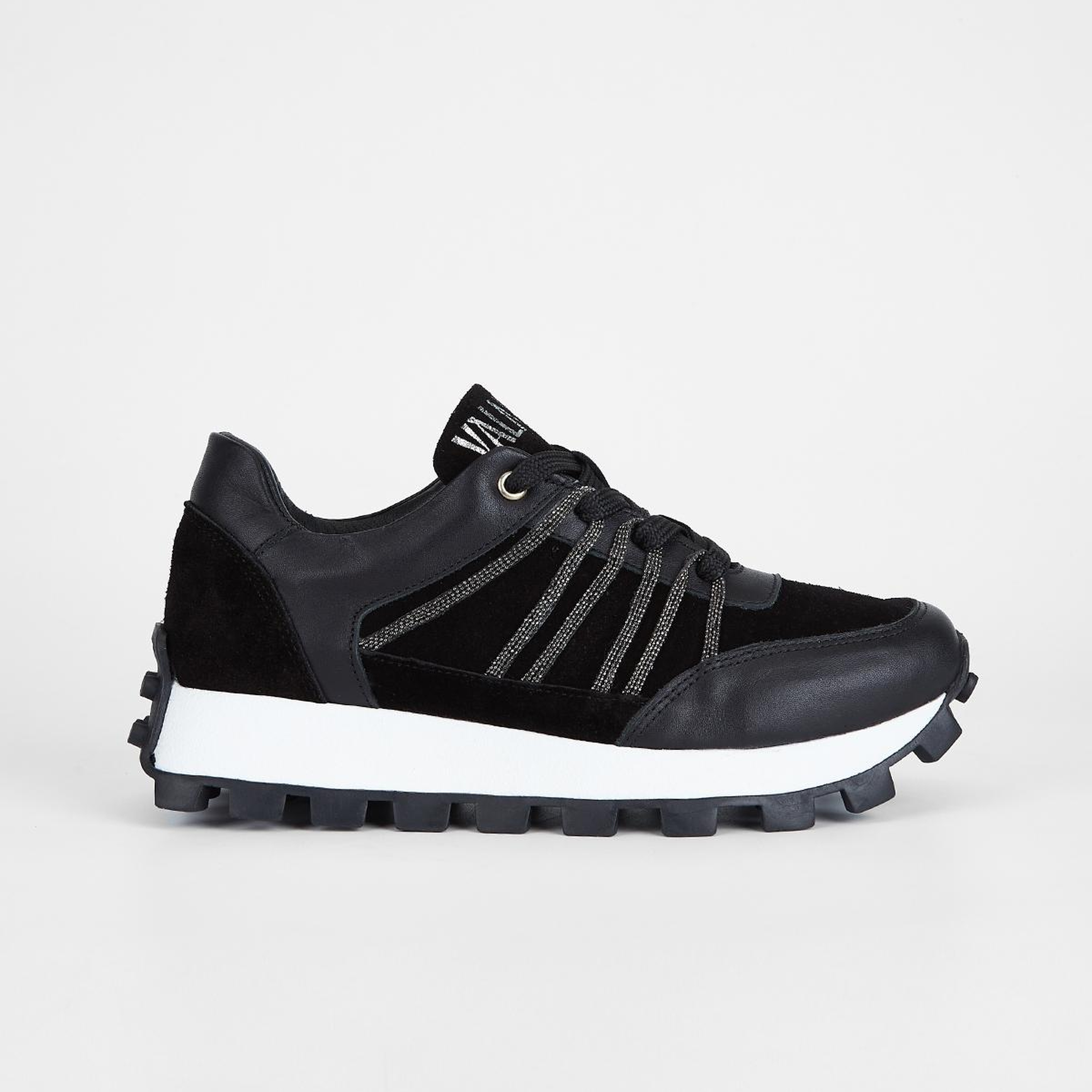 Valmenti Kadın Hakiki Deri Siyah Süet Sneakers & Spor Ayakkabı