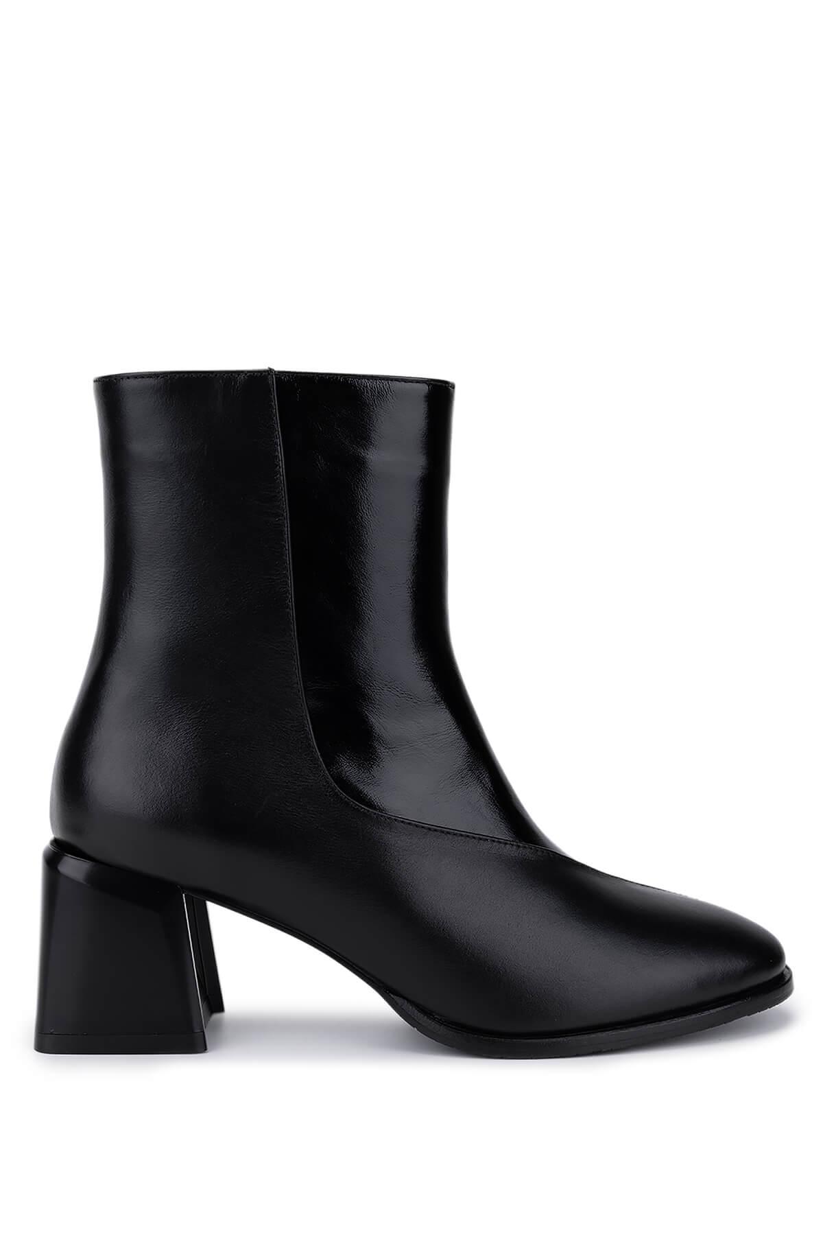 Tamer Tanca Kadın Hakiki Deri Siyah Topuklu Bot
