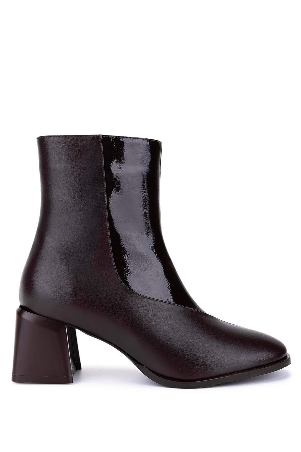 Tamer Tanca Kadın Hakiki Deri Kahverengi Topuklu Bot