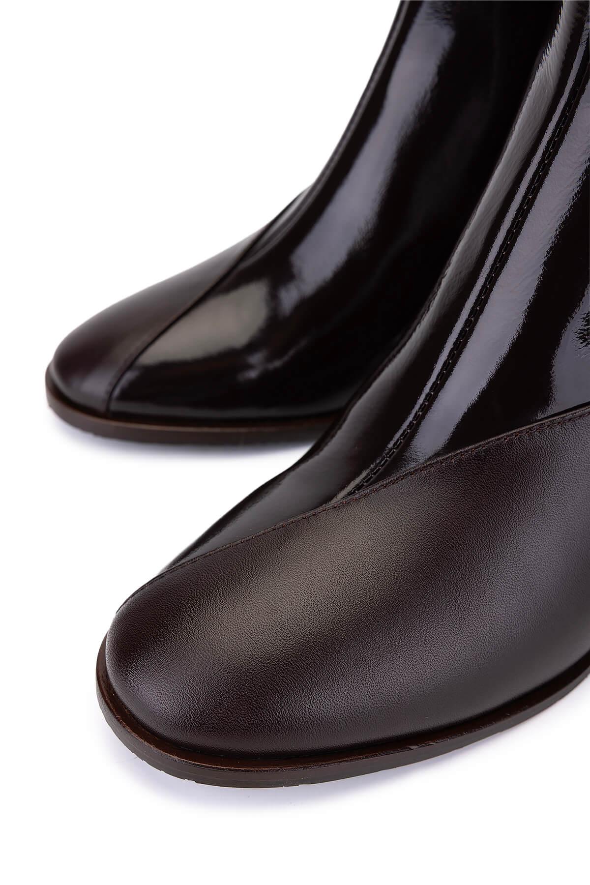 Tamer Tanca Kadın Hakiki Deri Kahverengi Topuklu Bot