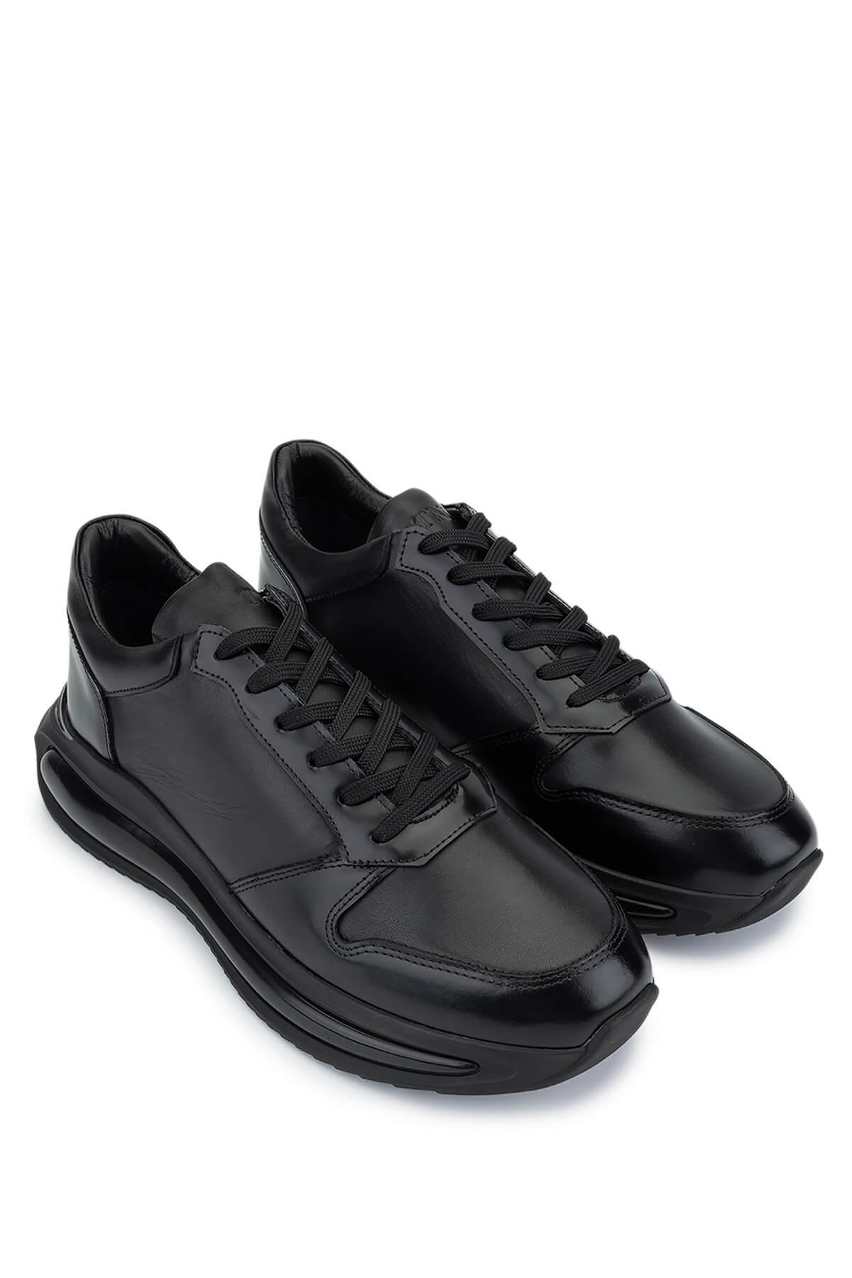 Tamer Tanca Erkek Hakiki Deri Siyah Sneakers & Spor Ayakkabı