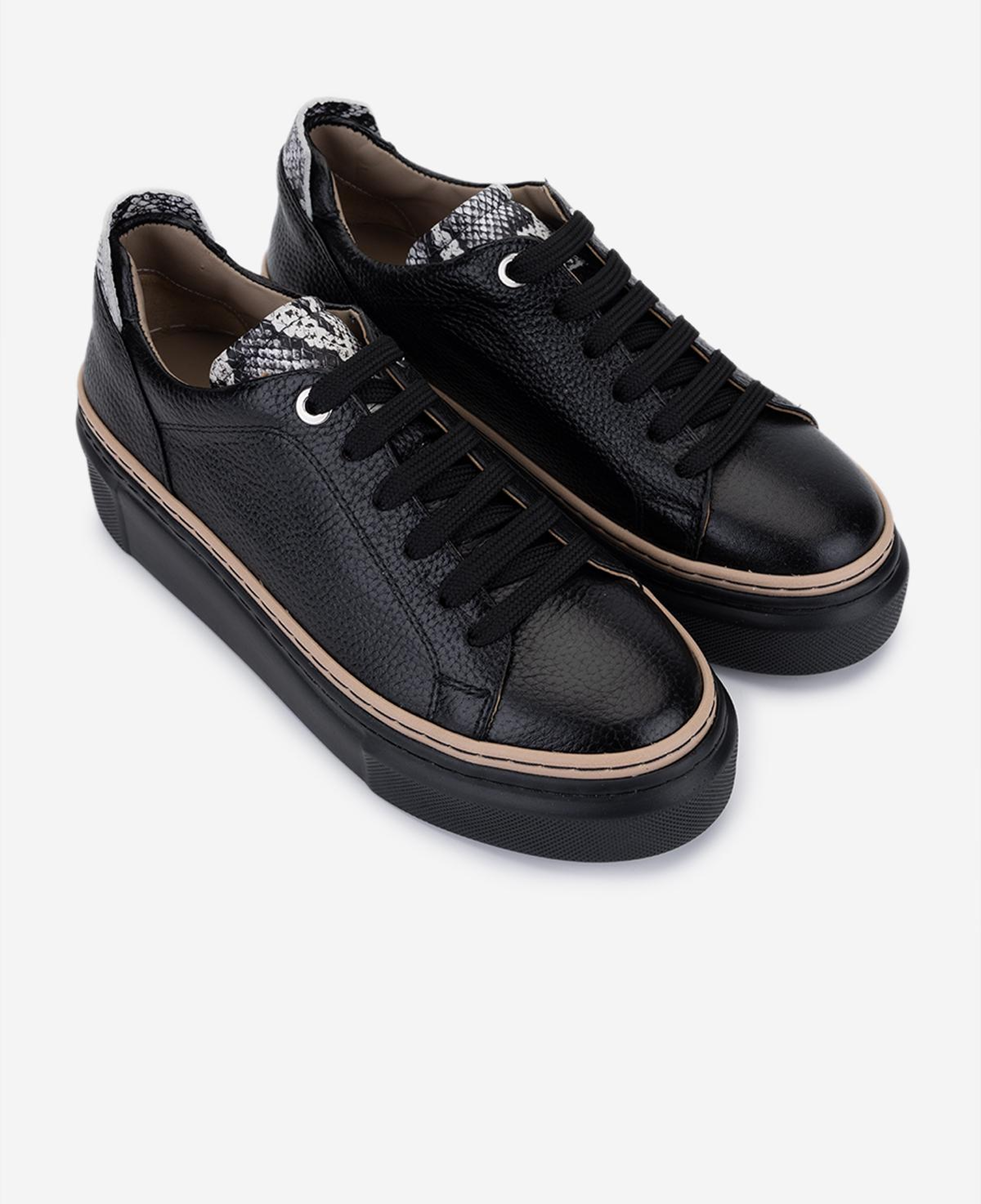 Valmenti Kadın Hakiki Deri Siyah Floter Sneakers & Spor Ayakkabı