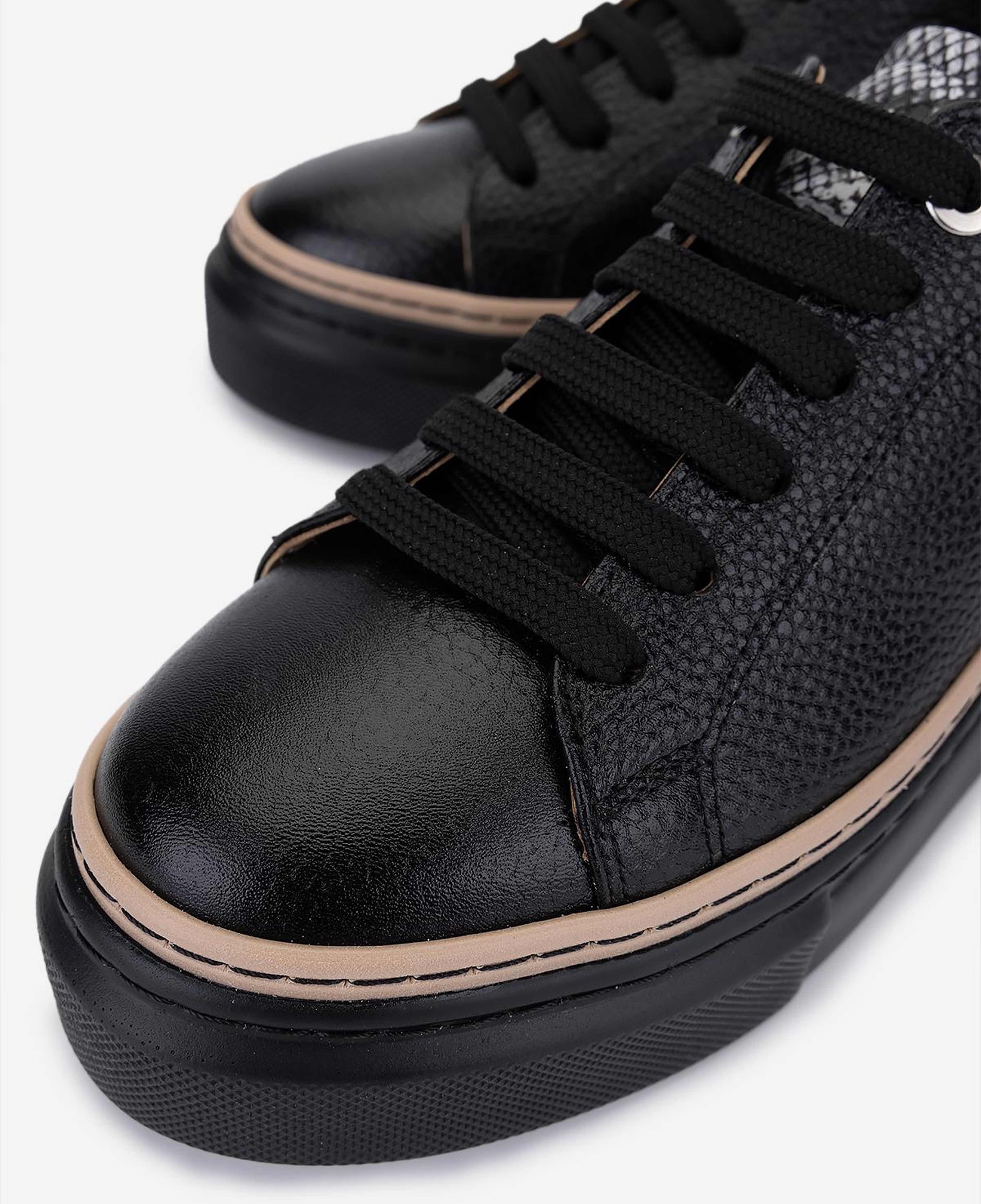 Valmenti Kadın Hakiki Deri Siyah Floter Sneakers & Spor Ayakkabı