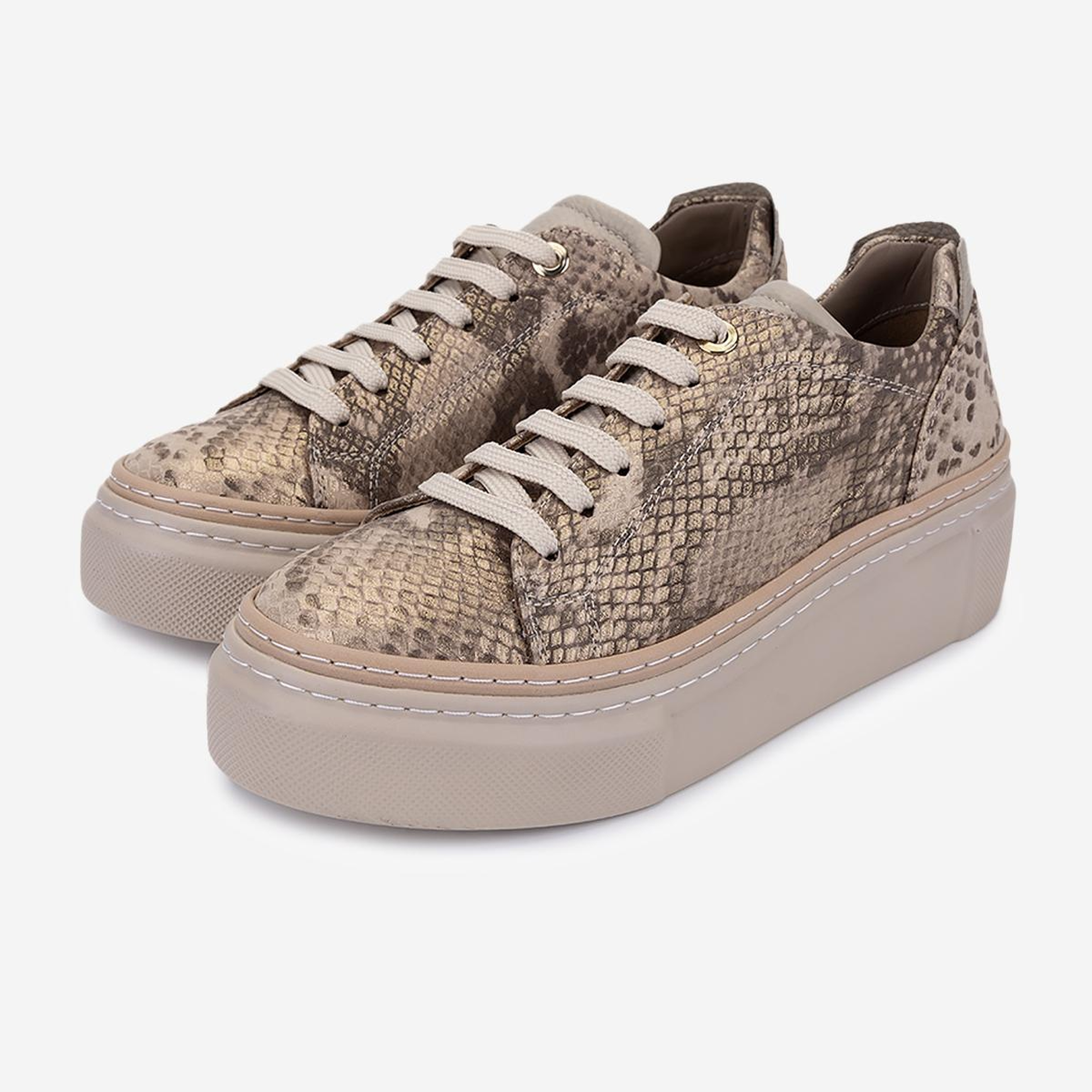 Valmenti Kadın Hakiki Deri Bej Sneakers & Spor Ayakkabı