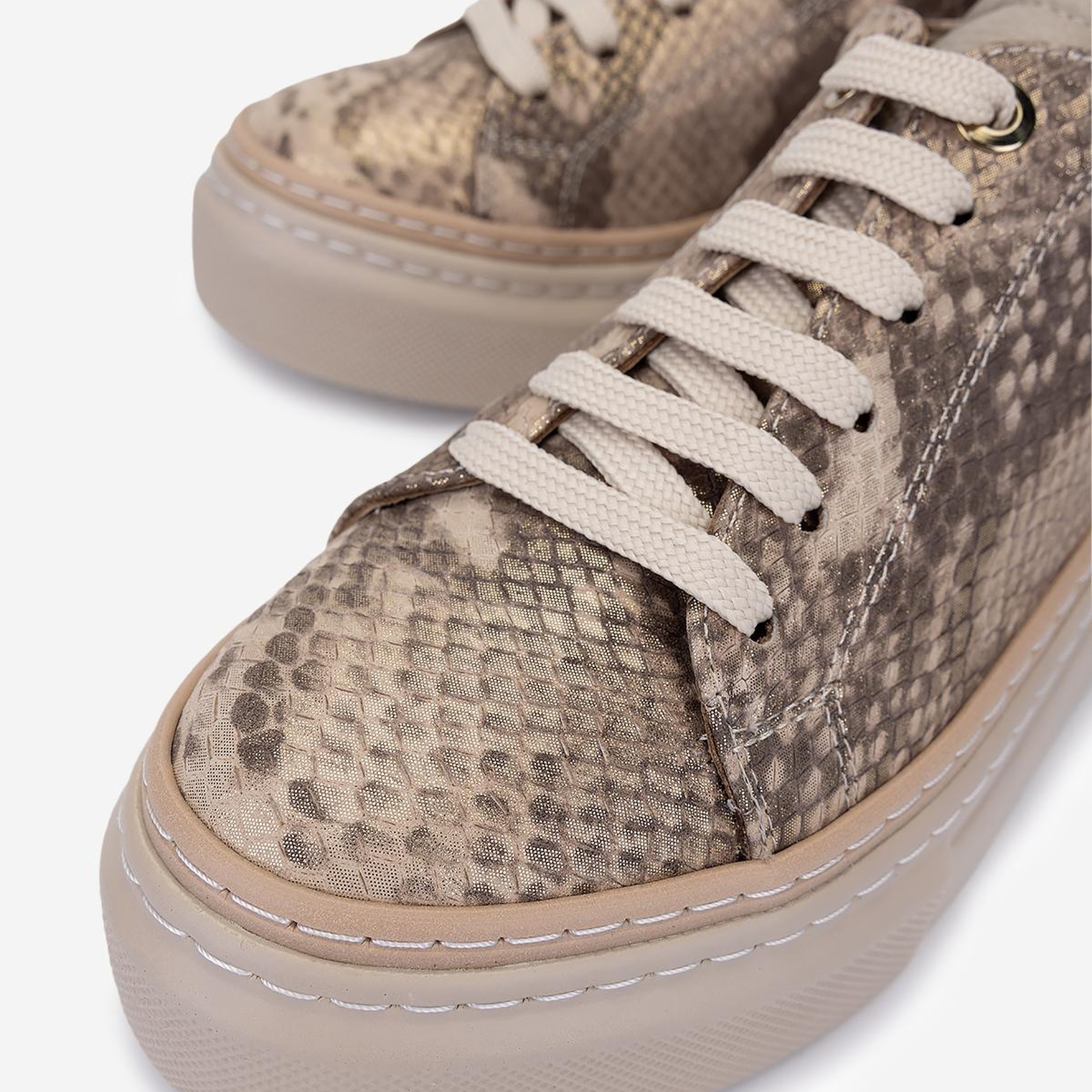 Valmenti Kadın Hakiki Deri Bej Sneakers & Spor Ayakkabı