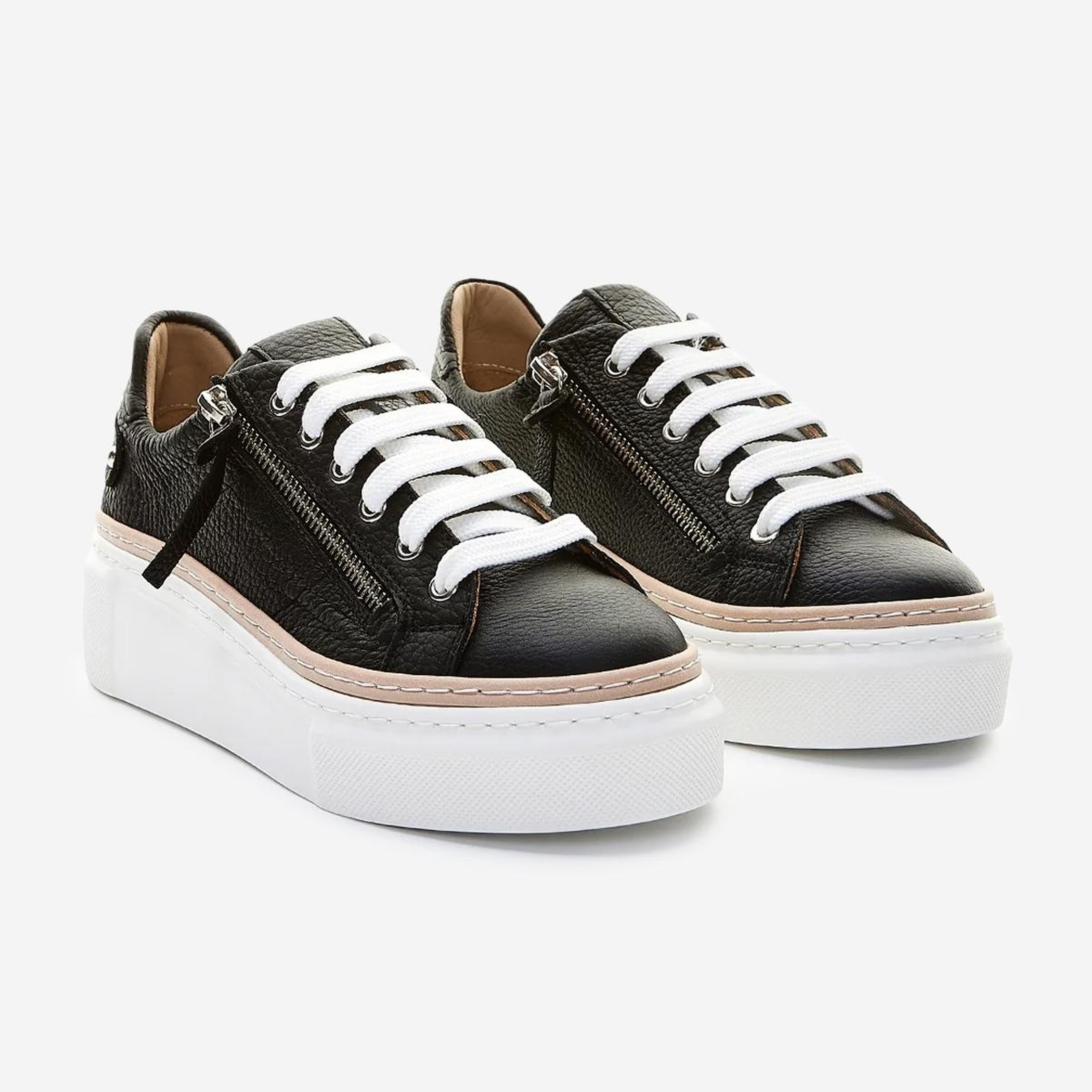 Valmenti Kadın Hakiki Deri Siyah Floter Sneakers & Spor Ayakkabı