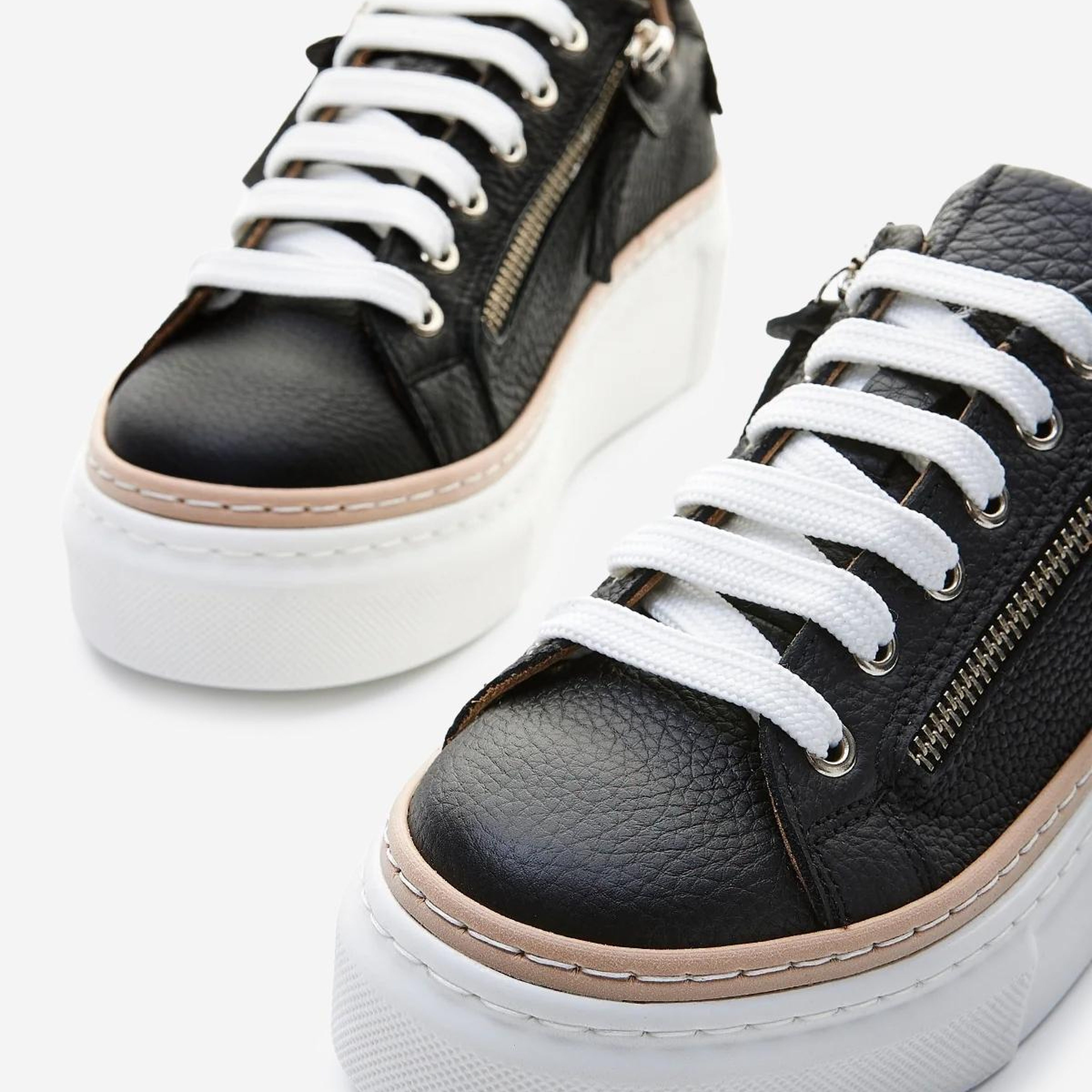 Valmenti Kadın Hakiki Deri Siyah Floter Sneakers & Spor Ayakkabı