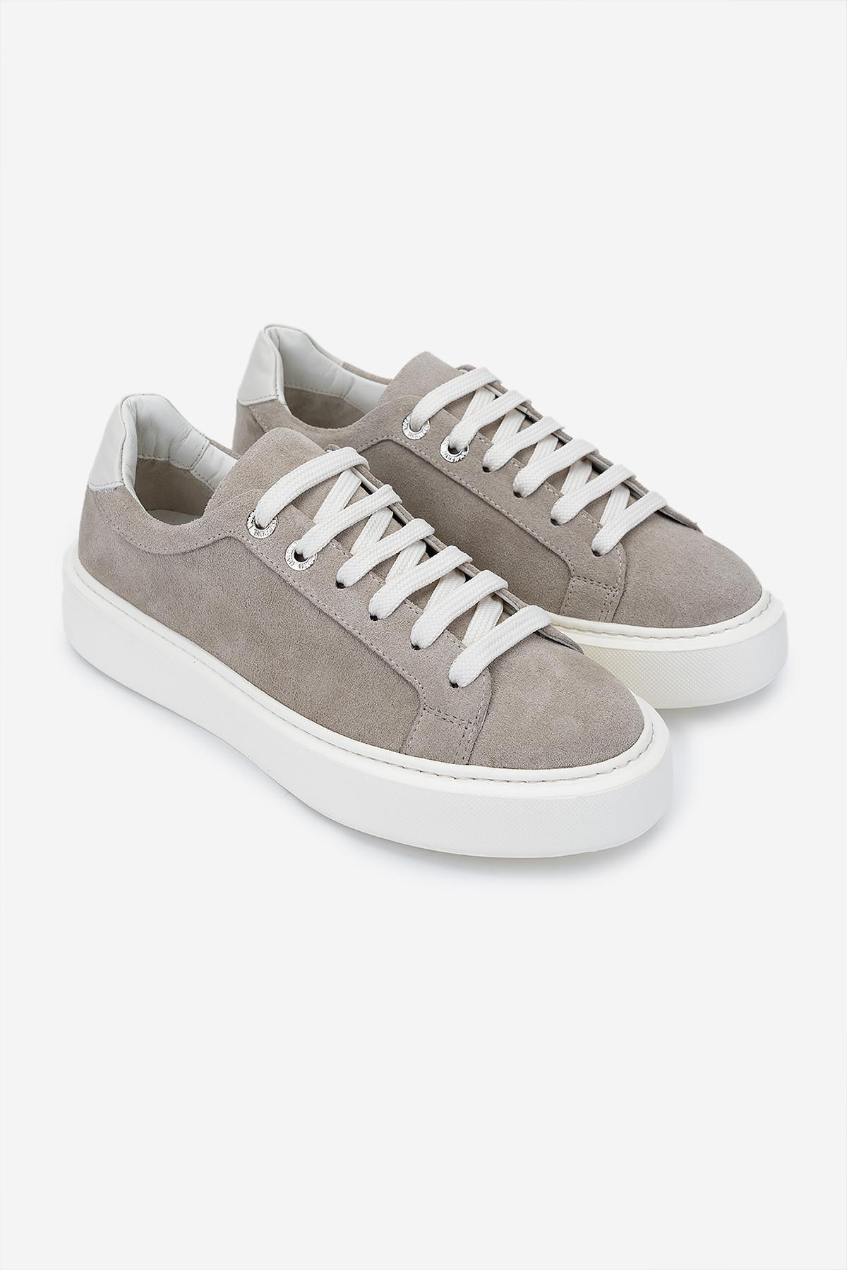 Valmenti Kadın Hakiki Deri Bej Süet Sneakers & Spor Ayakkabı