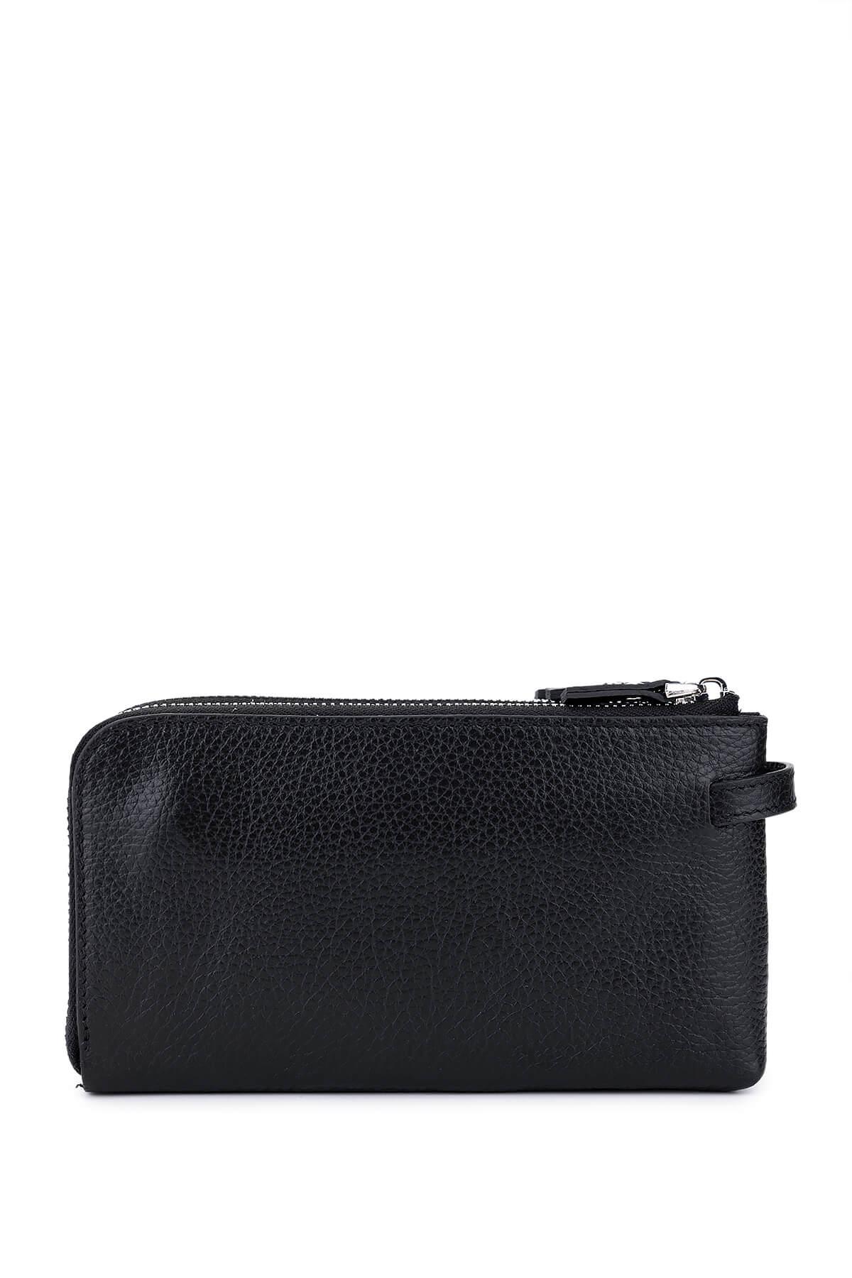 Tamer Tanca Erkek Hakiki Deri Siyah Floter El Çantası