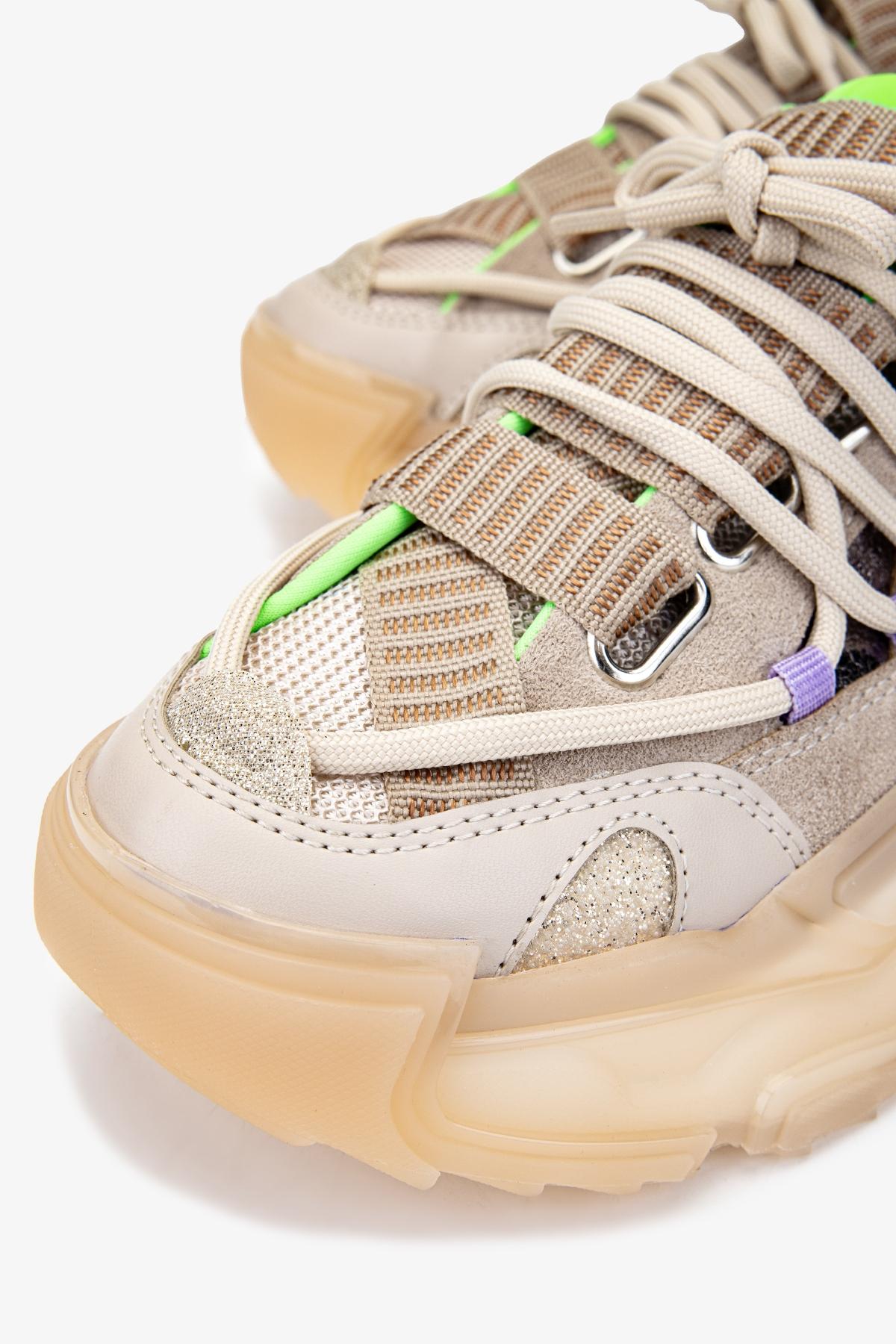 Valmenti Kadın Deri & Tekstil Bej Sneakers & Spor Ayakkabı