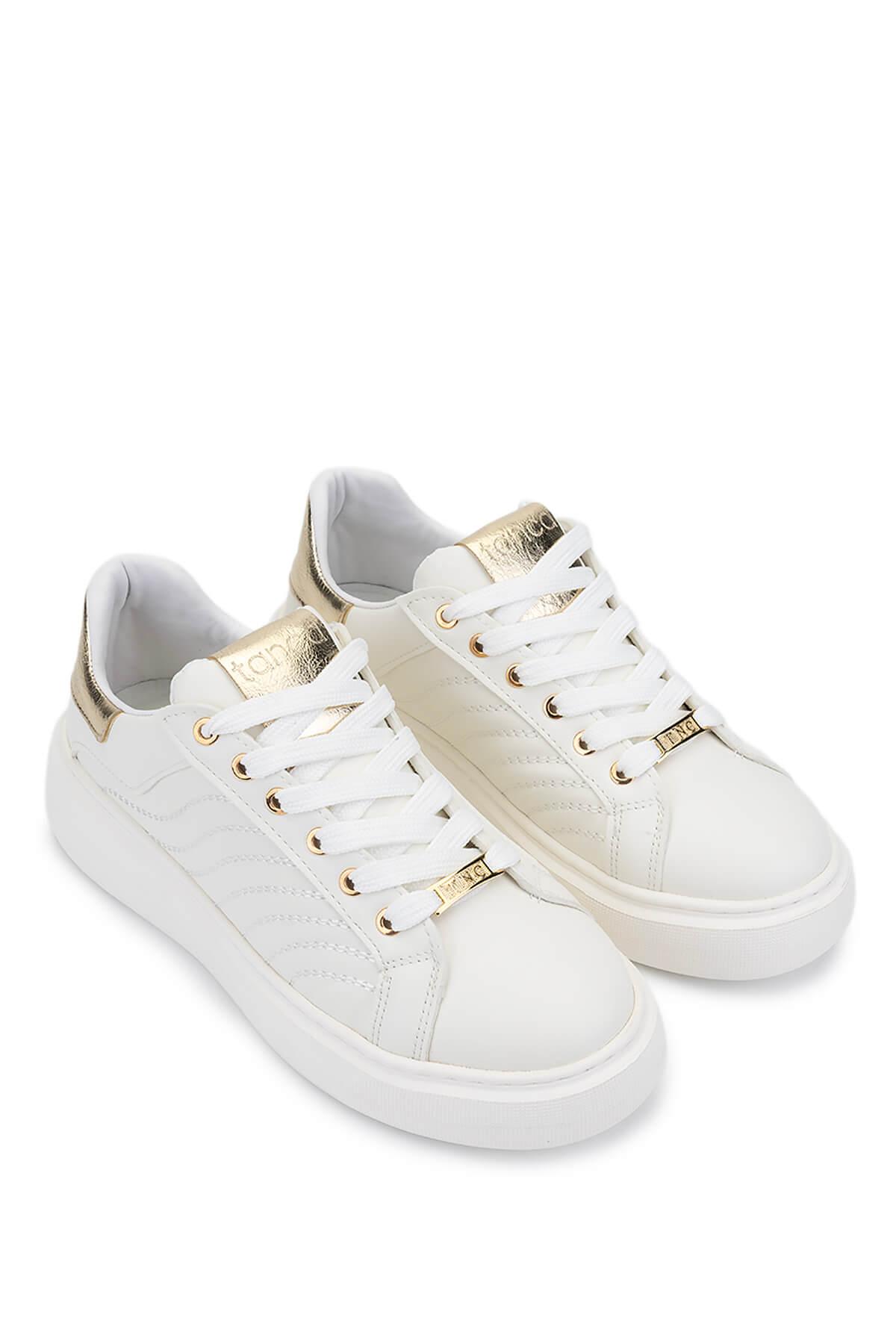 Tamer Tanca Kadın Suni Deri  Beyaz Sneakers & Spor Ayakkabı