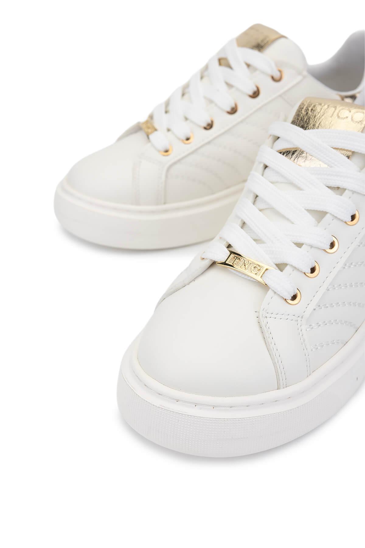 Tamer Tanca Kadın Suni Deri  Beyaz Sneakers & Spor Ayakkabı