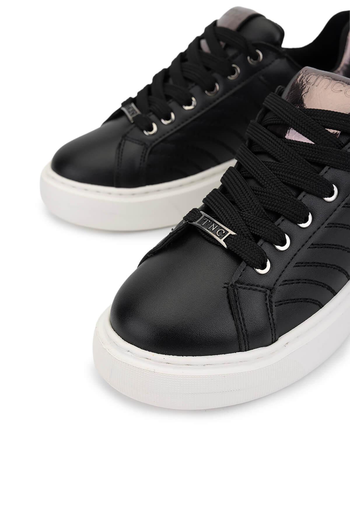 Tamer Tanca Kadın Suni Deri Siyah Sneakers & Spor Ayakkabı