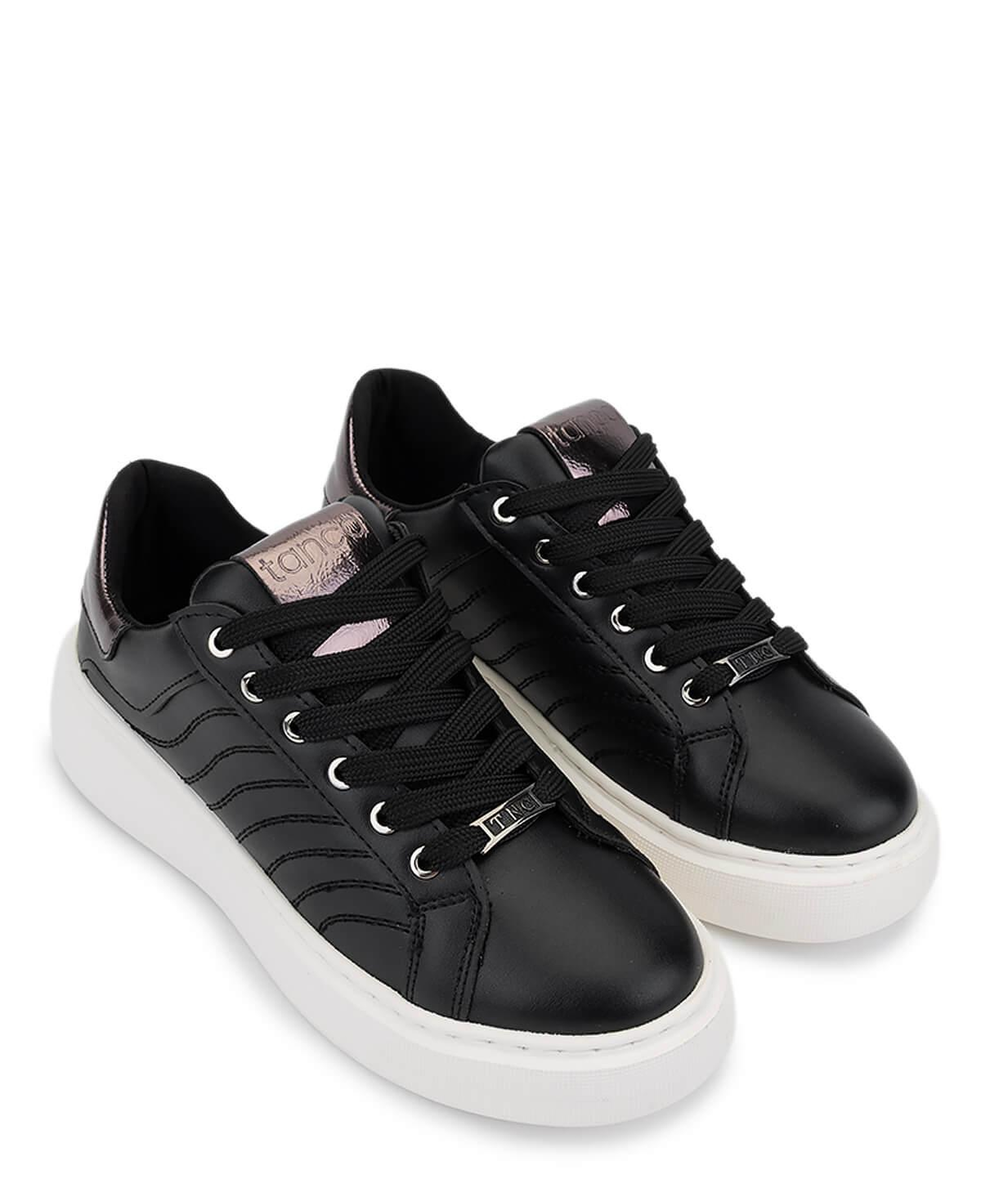 Tamer Tanca Kadın Suni Deri Siyah Sneakers & Spor Ayakkabı