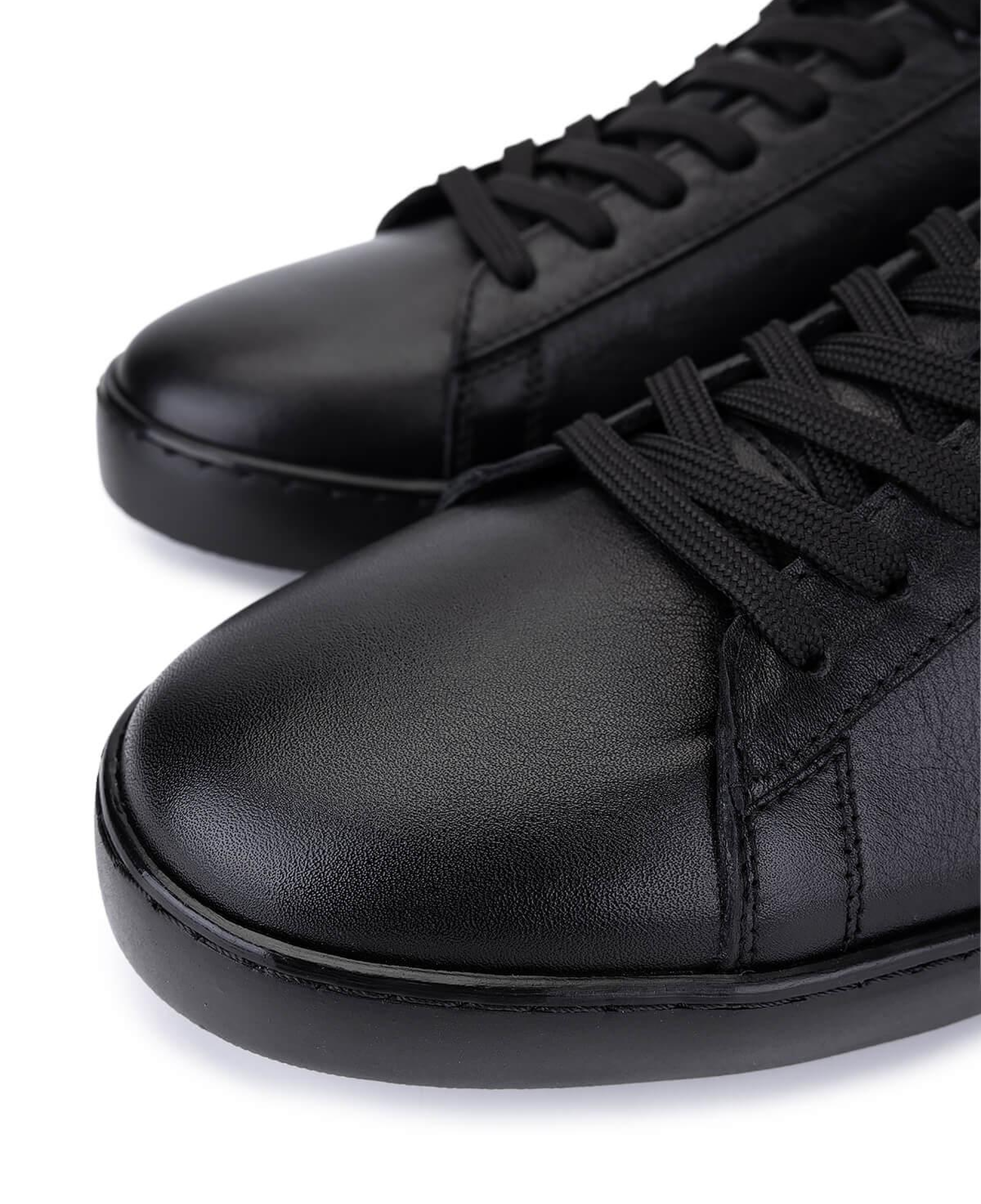 Tamer Tanca Erkek Hakiki Deri Siyah Sneakers & Spor Ayakkabı