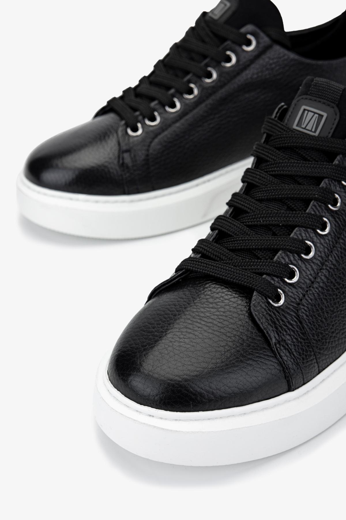 Valmenti Erkek Hakiki Deri Siyah Sneakers & Spor Ayakkabı