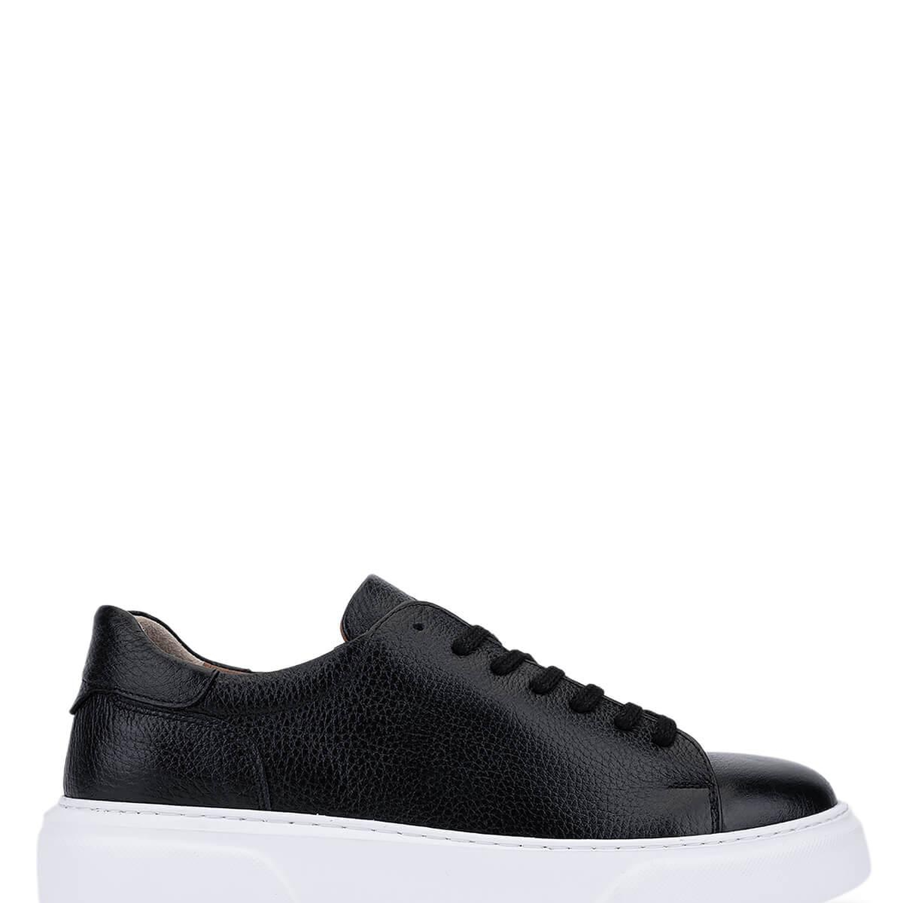 Tamer Tanca Erkek  Hakiki Deri Siyah Sneakers & Spor Ayakkabı