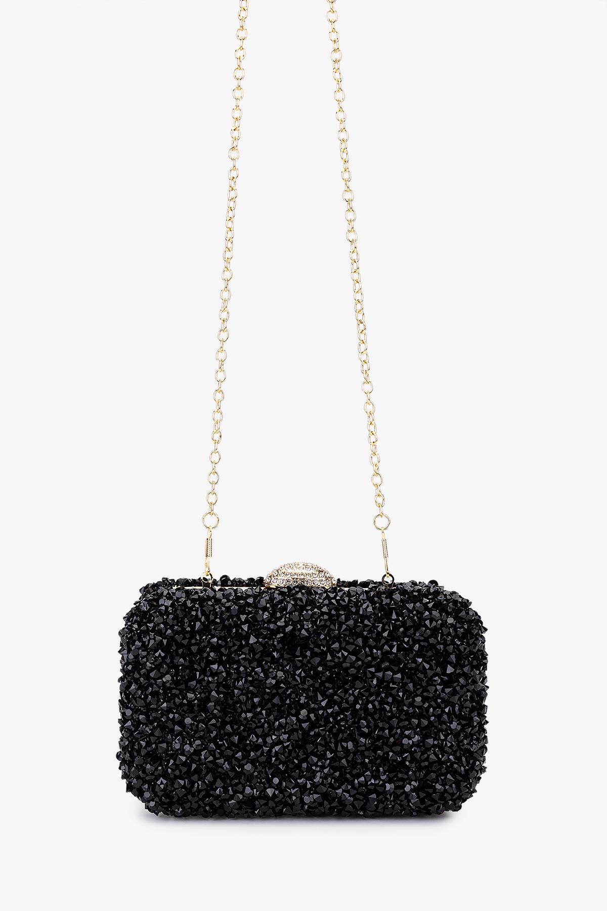 Valmenti Kadın Vegan Siyah Abiye Çanta