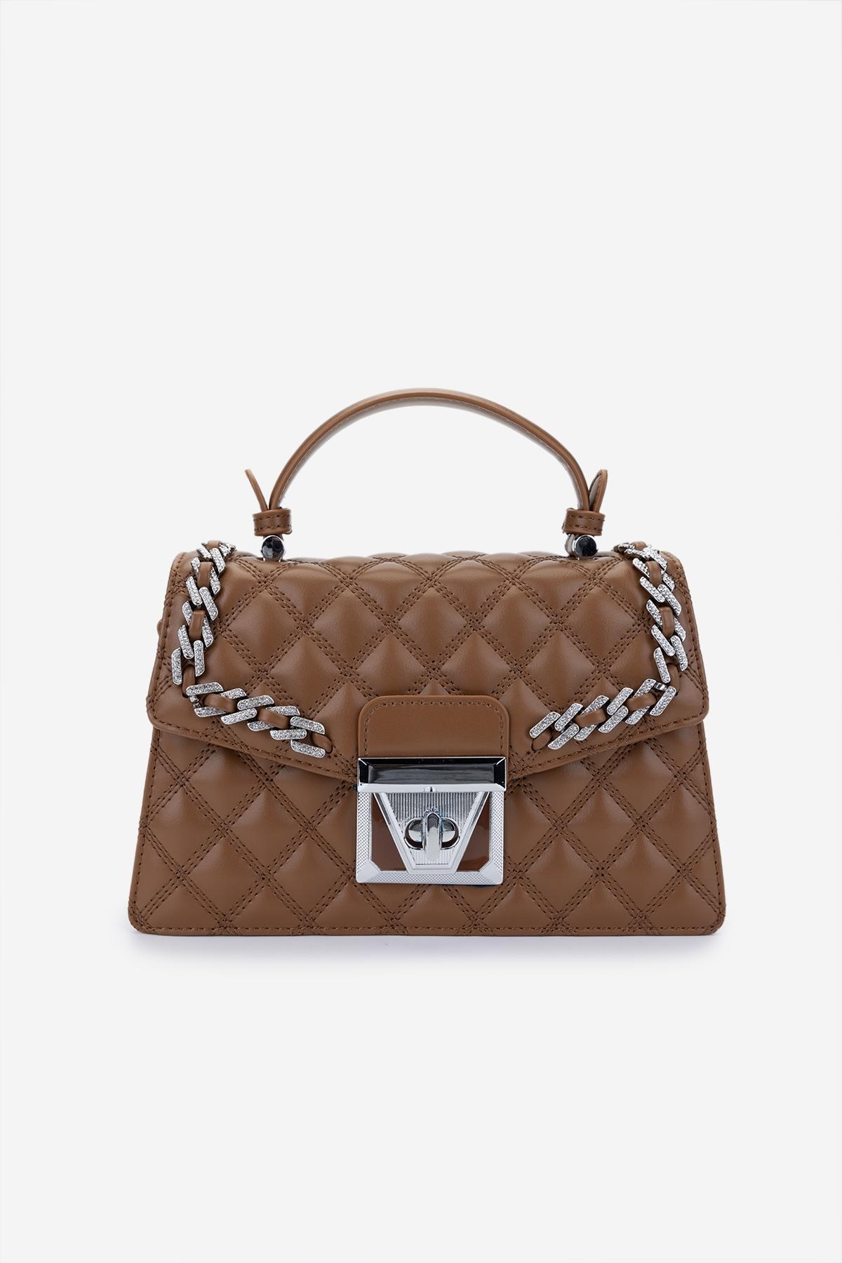 Valmenti Kadın Suni Deri Camel Omuz Çanta