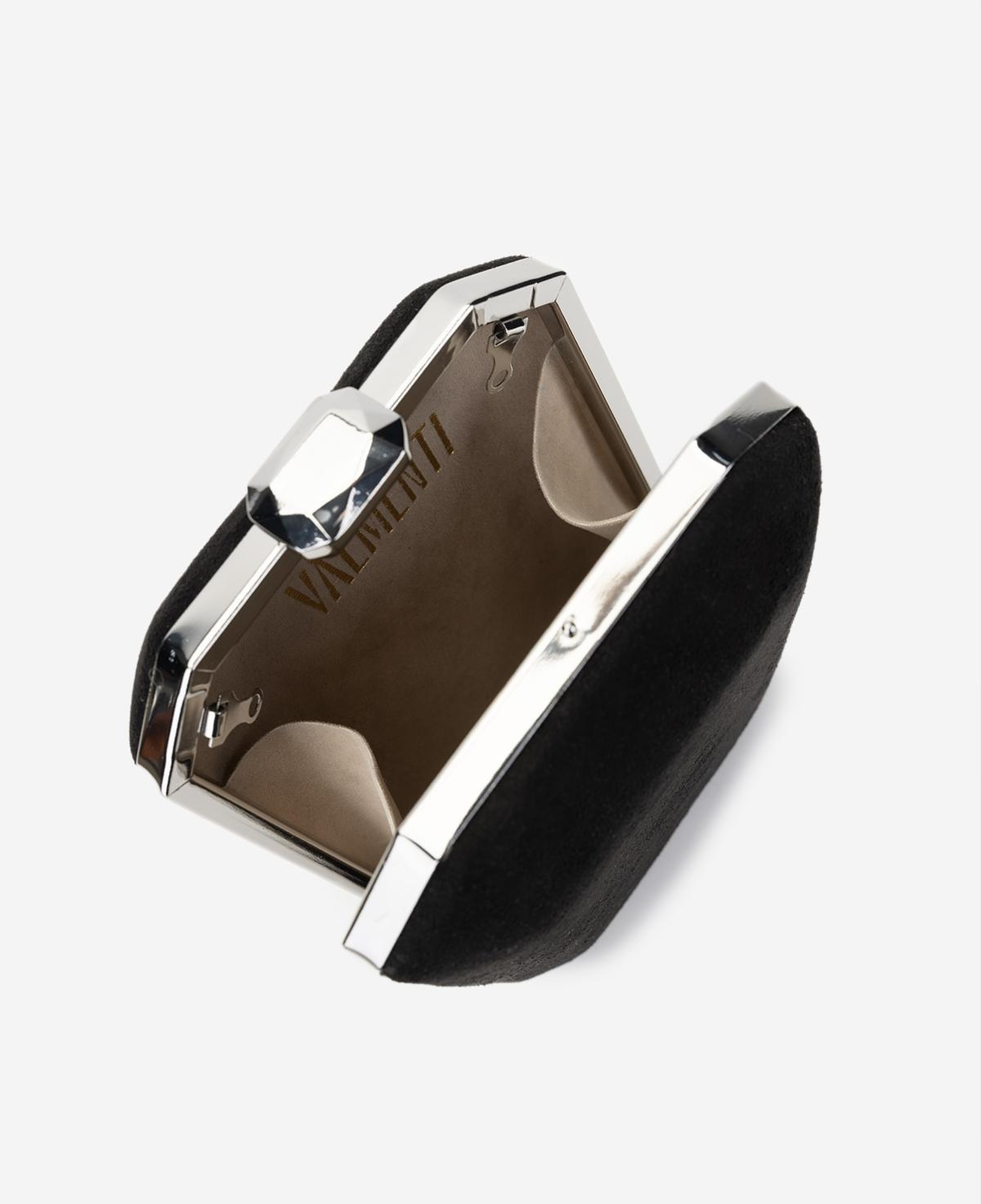 Valmenti Kadın Suni Deri Siyah Süet Abiye Çanta