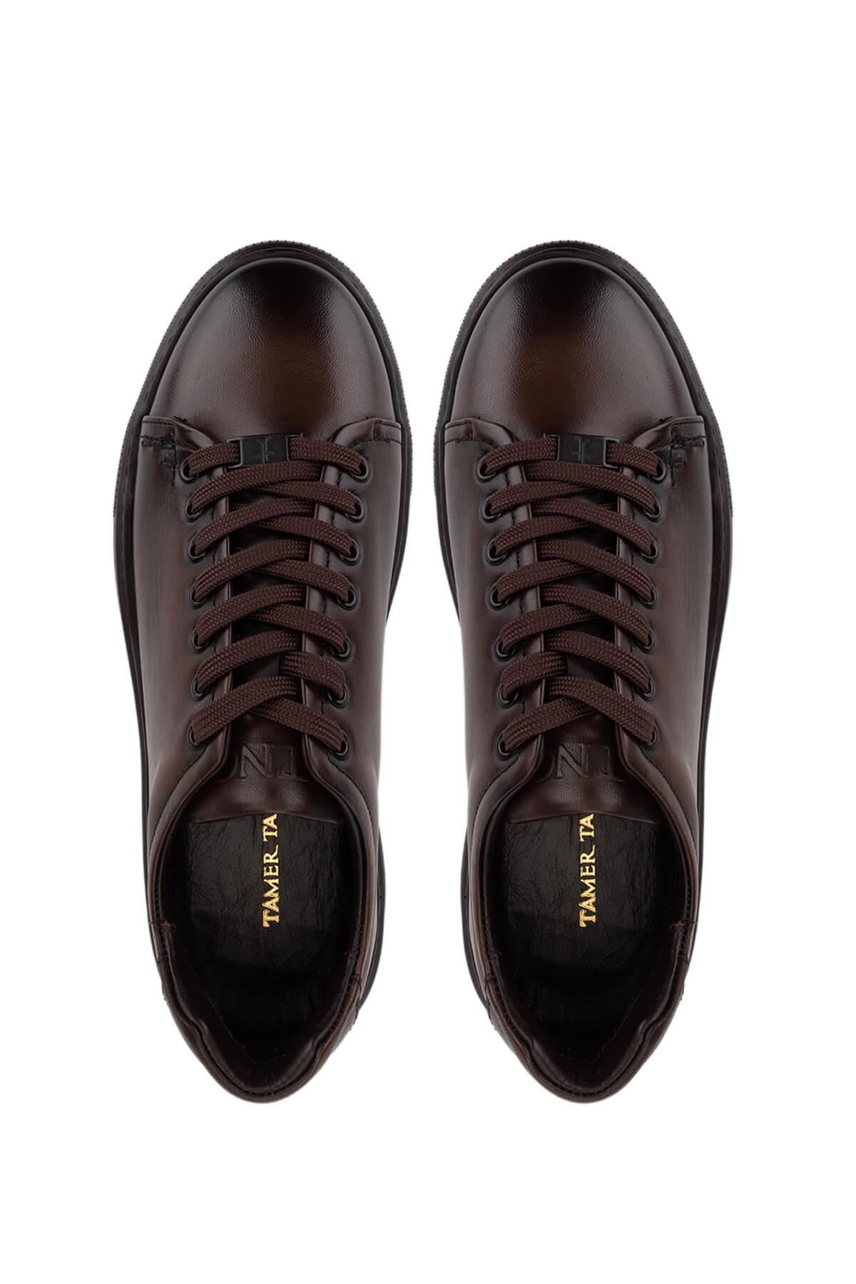 Tamer Tanca Erkek Hakiki Deri Kahverengi Sneakers & Spor Ayakkabı