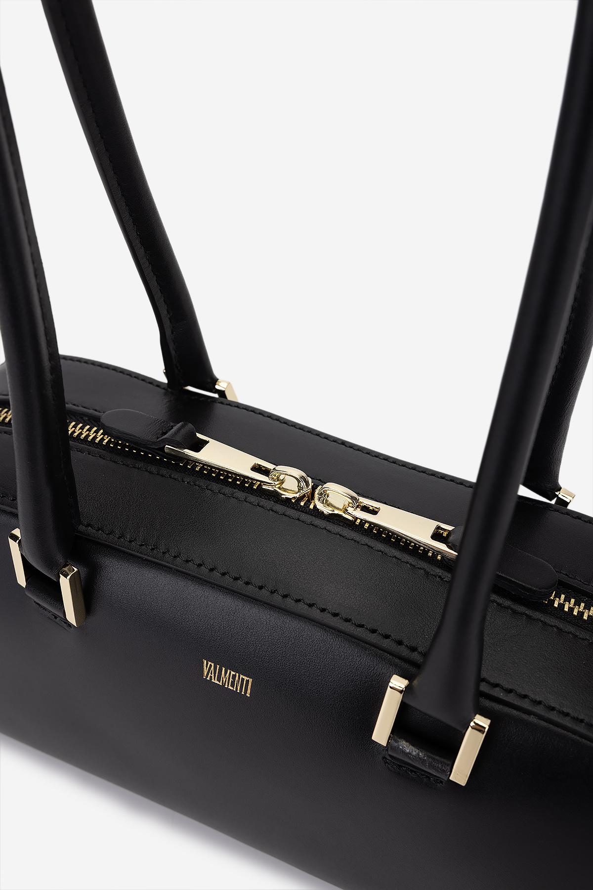 Valmenti Kadın Hakiki Deri Siyah Omuz Çanta