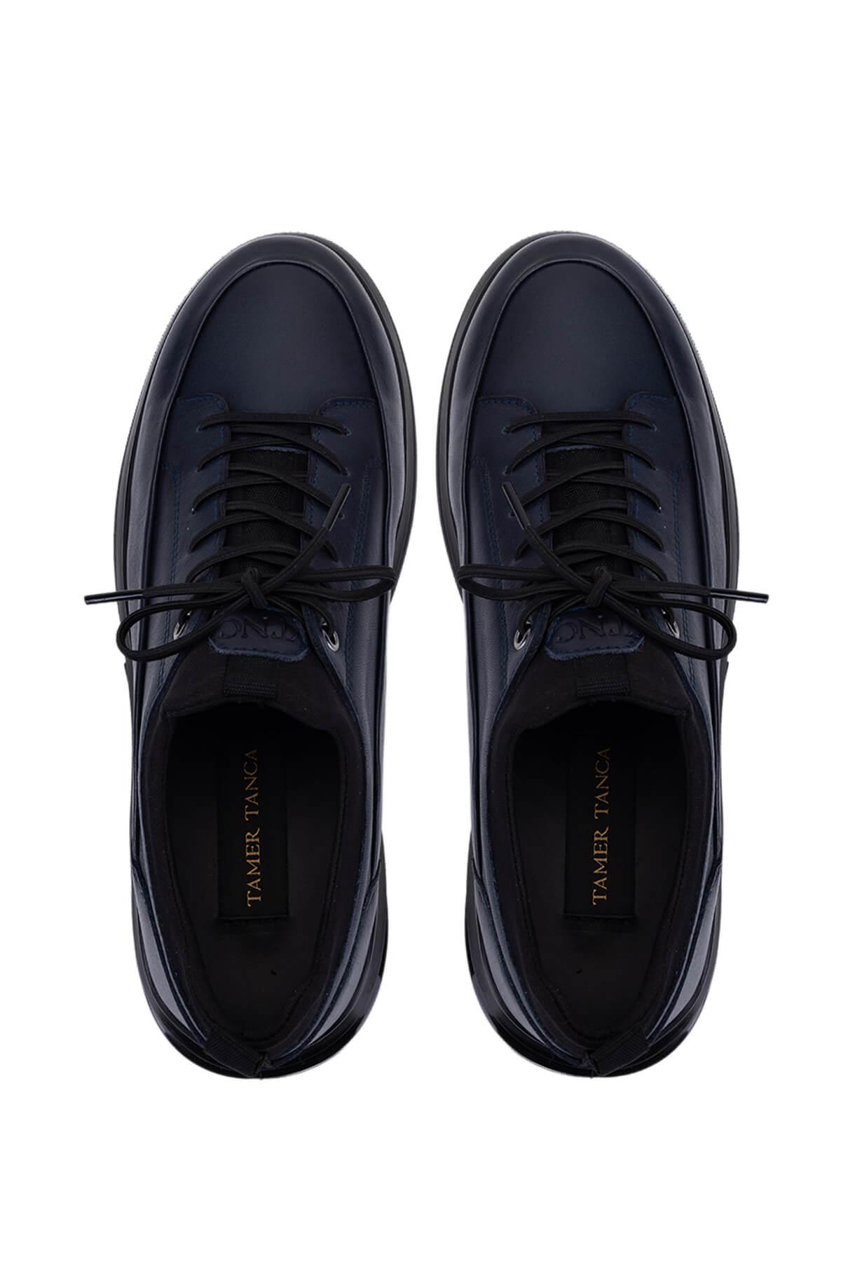 Tamer Tanca Erkek Hakiki Deri Lacivert Sneakers & Spor Ayakkabı