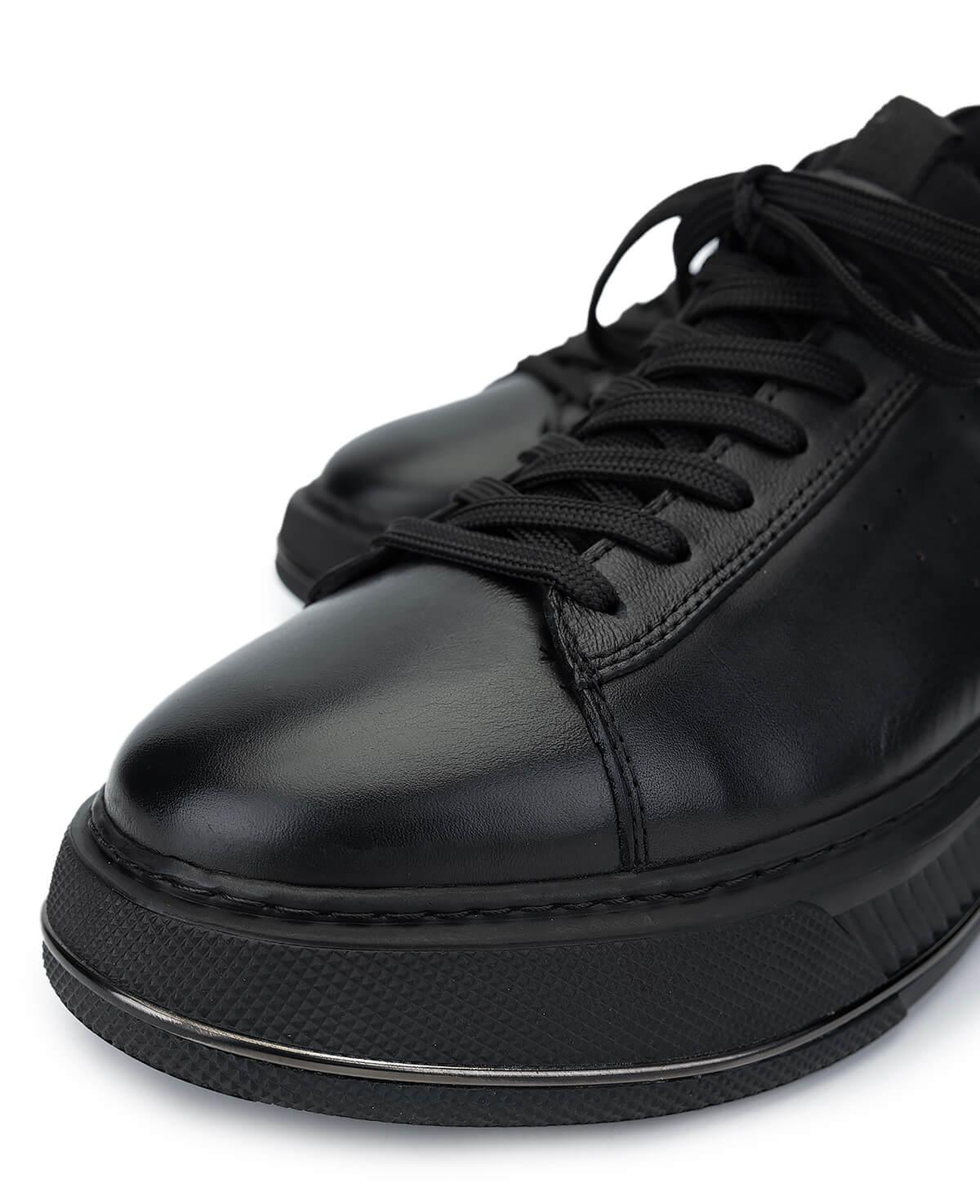 Tamer Tanca Erkek Hakiki Deri Siyah Analin Sneakers & Spor Ayakkabı