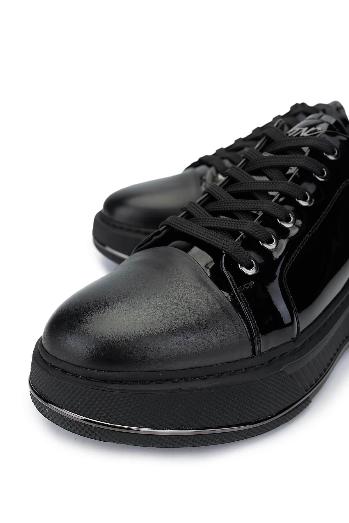 Tamer Tanca Erkek Hakiki Deri Siyah Sneakers & Spor Ayakkabı