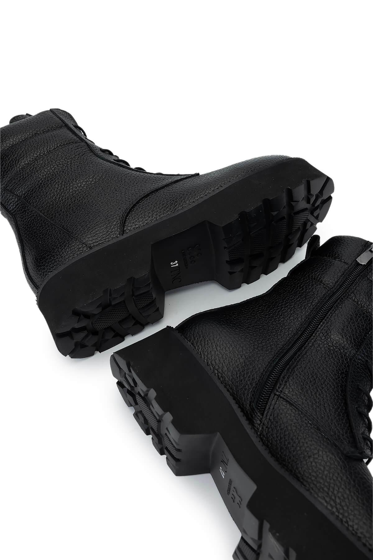 Tamer Tanca Kadın Hakiki Deri Siyah Floter Casual Bot