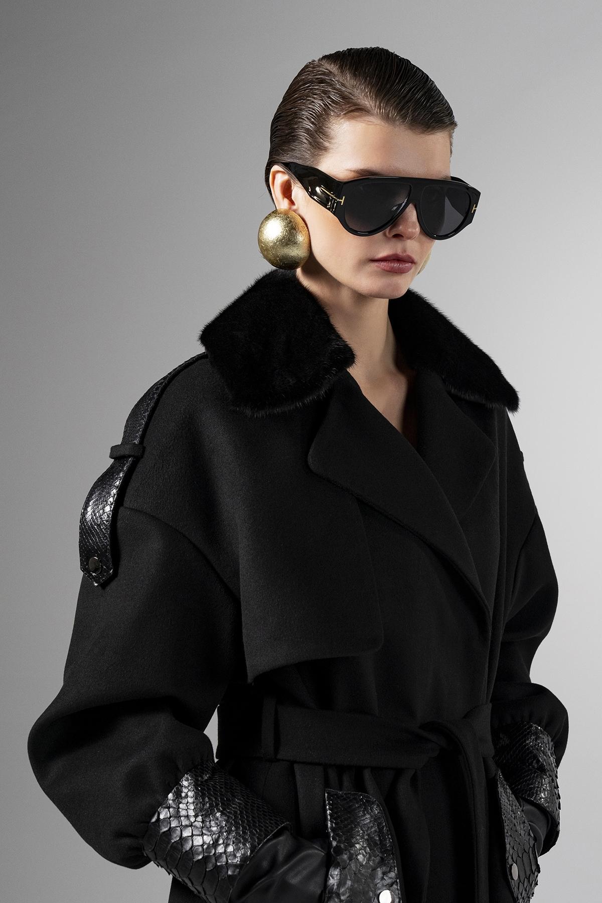 Valmenti Kadın Kumaş/Piton/Kürk Siyah Mont