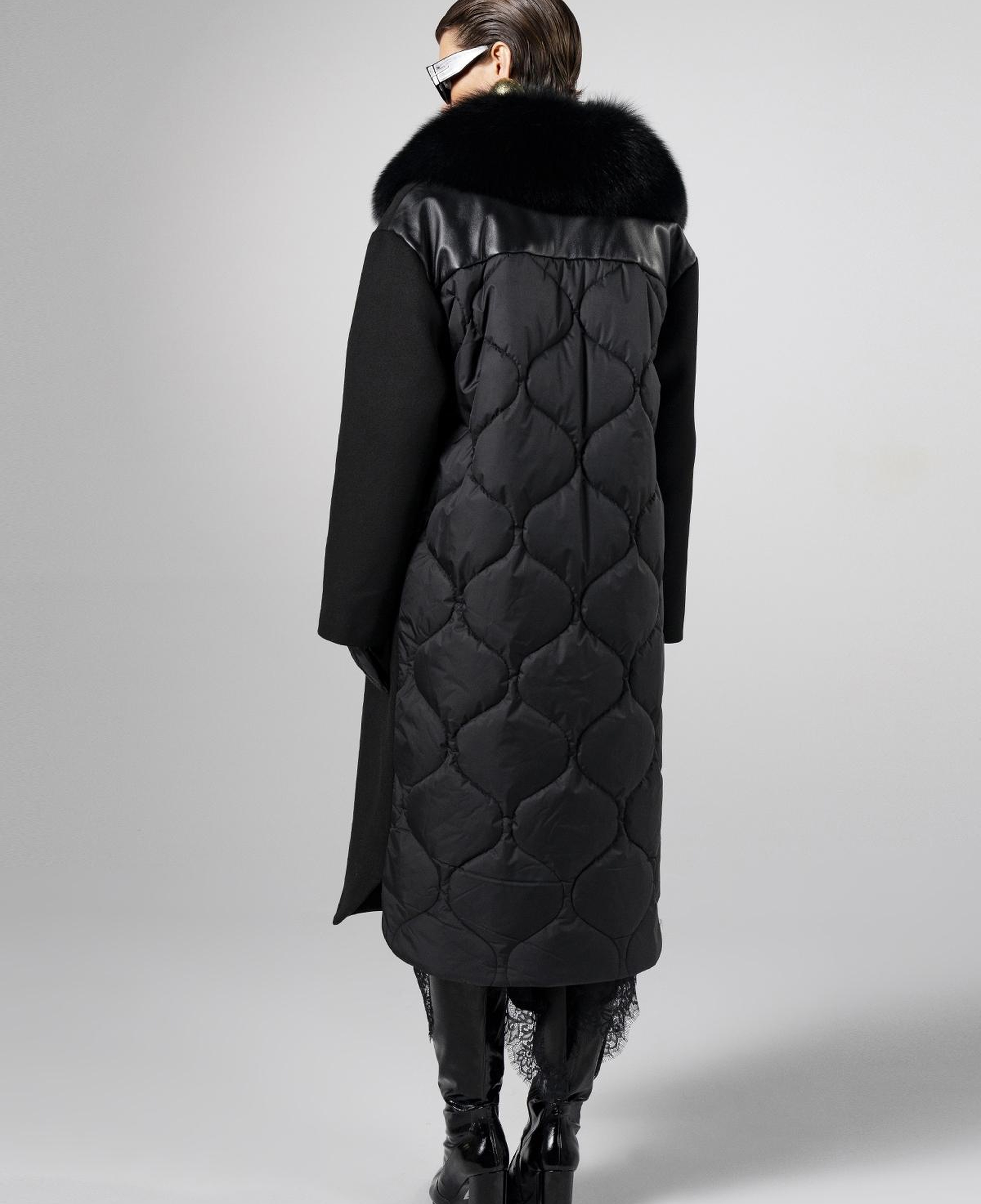 Valmenti Kadın Kürk/Deri/Kumaş Siyah Mont