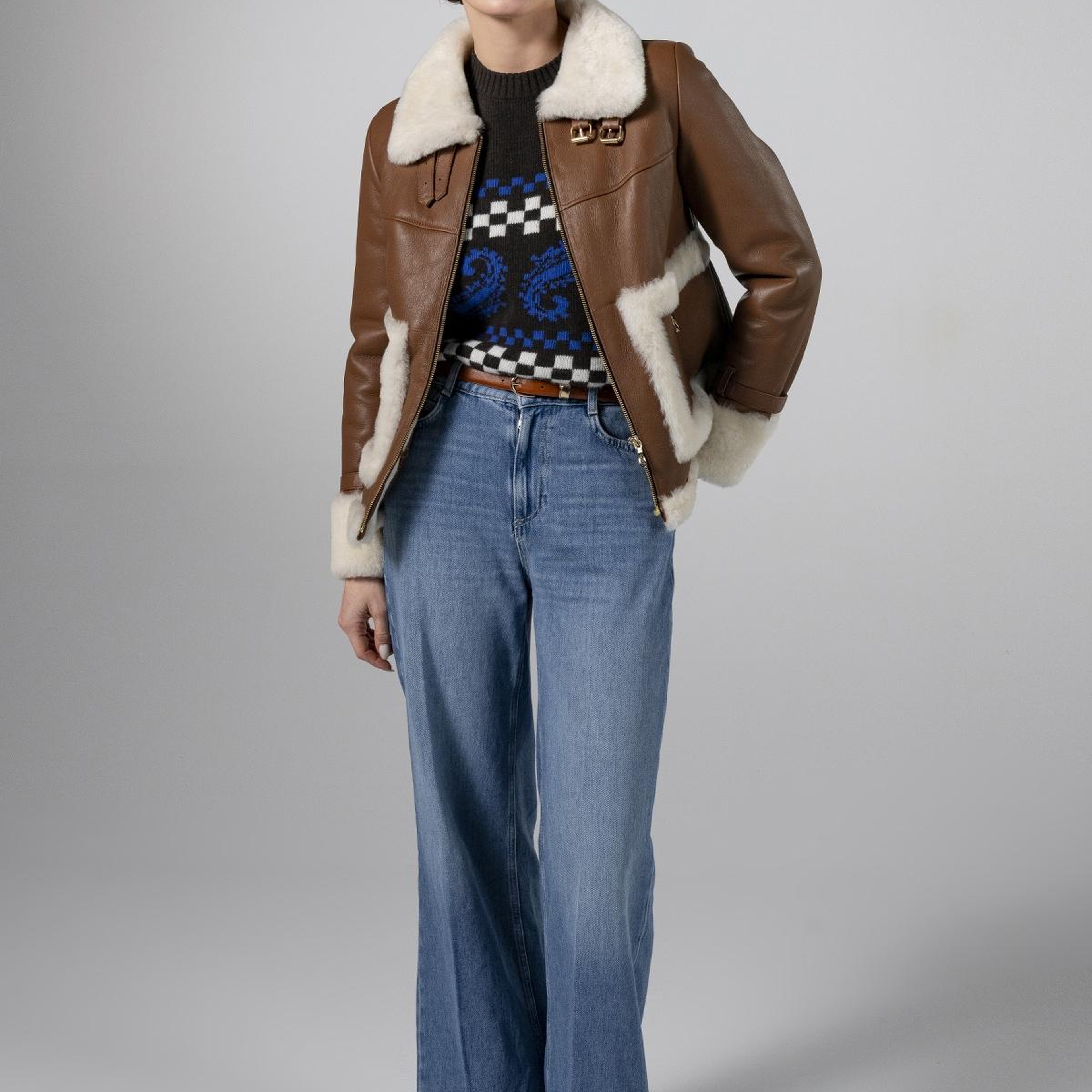 Valmenti Kadın Hakiki Deri Taba Mont