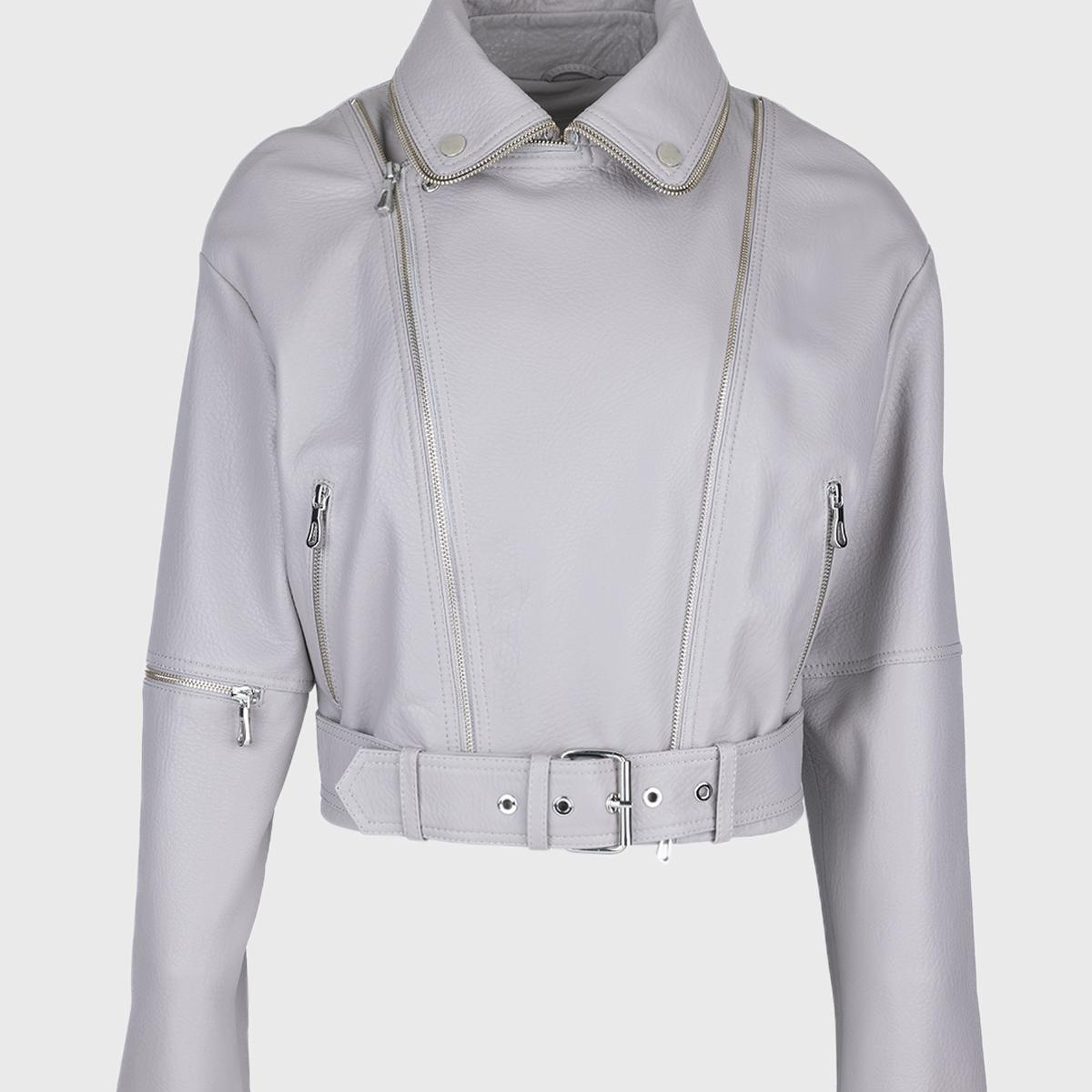 Valmenti Kadın Hakiki Deri Gri Mont