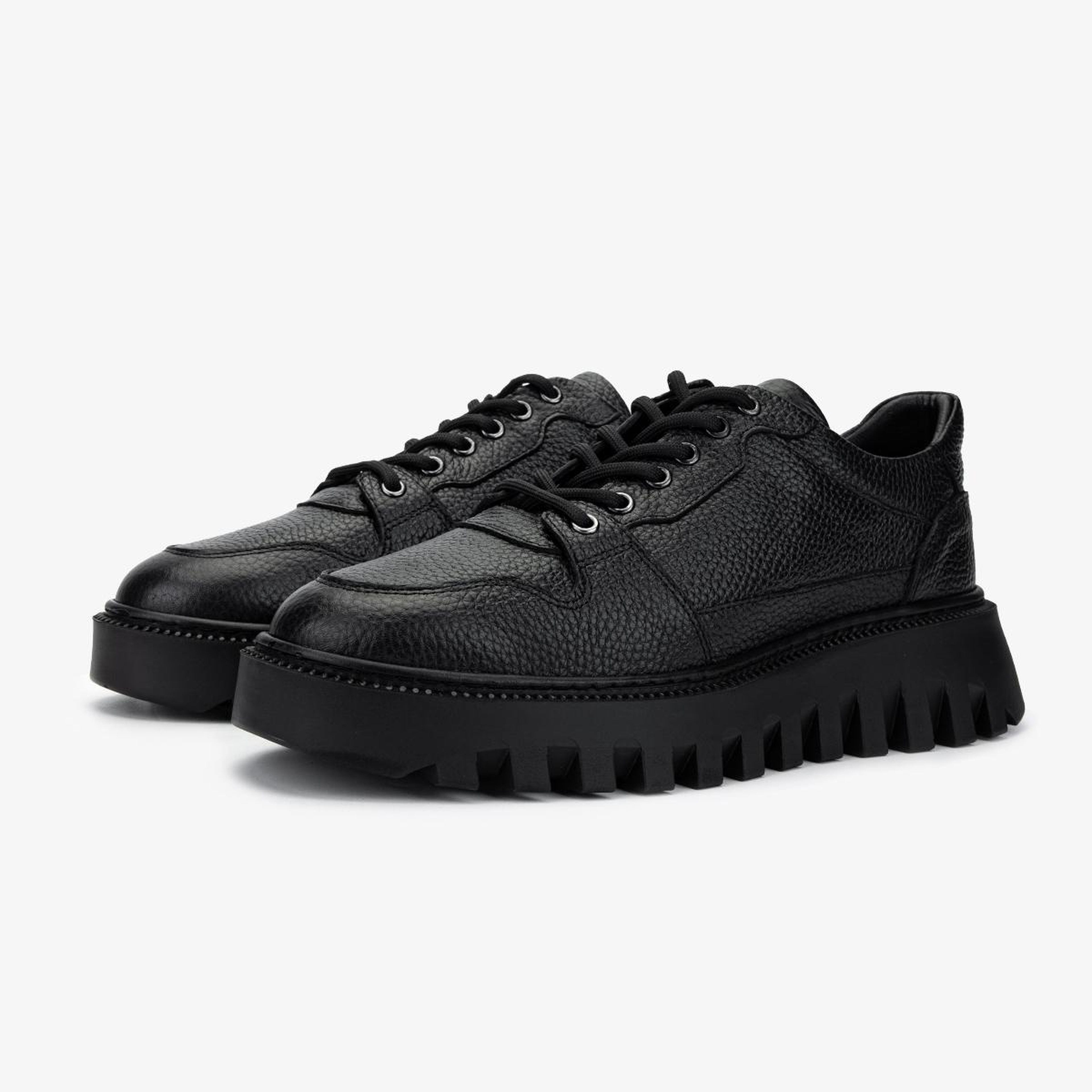 Valmenti Erkek Hakiki Deri Siyah Floter Sneakers & Spor Ayakkabı