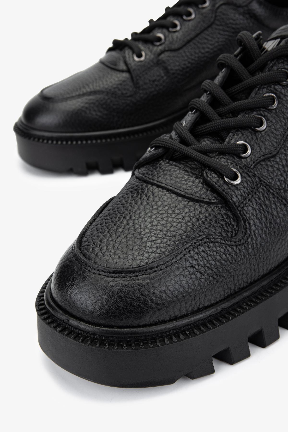 Valmenti Erkek Hakiki Deri Siyah Floter Sneakers & Spor Ayakkabı