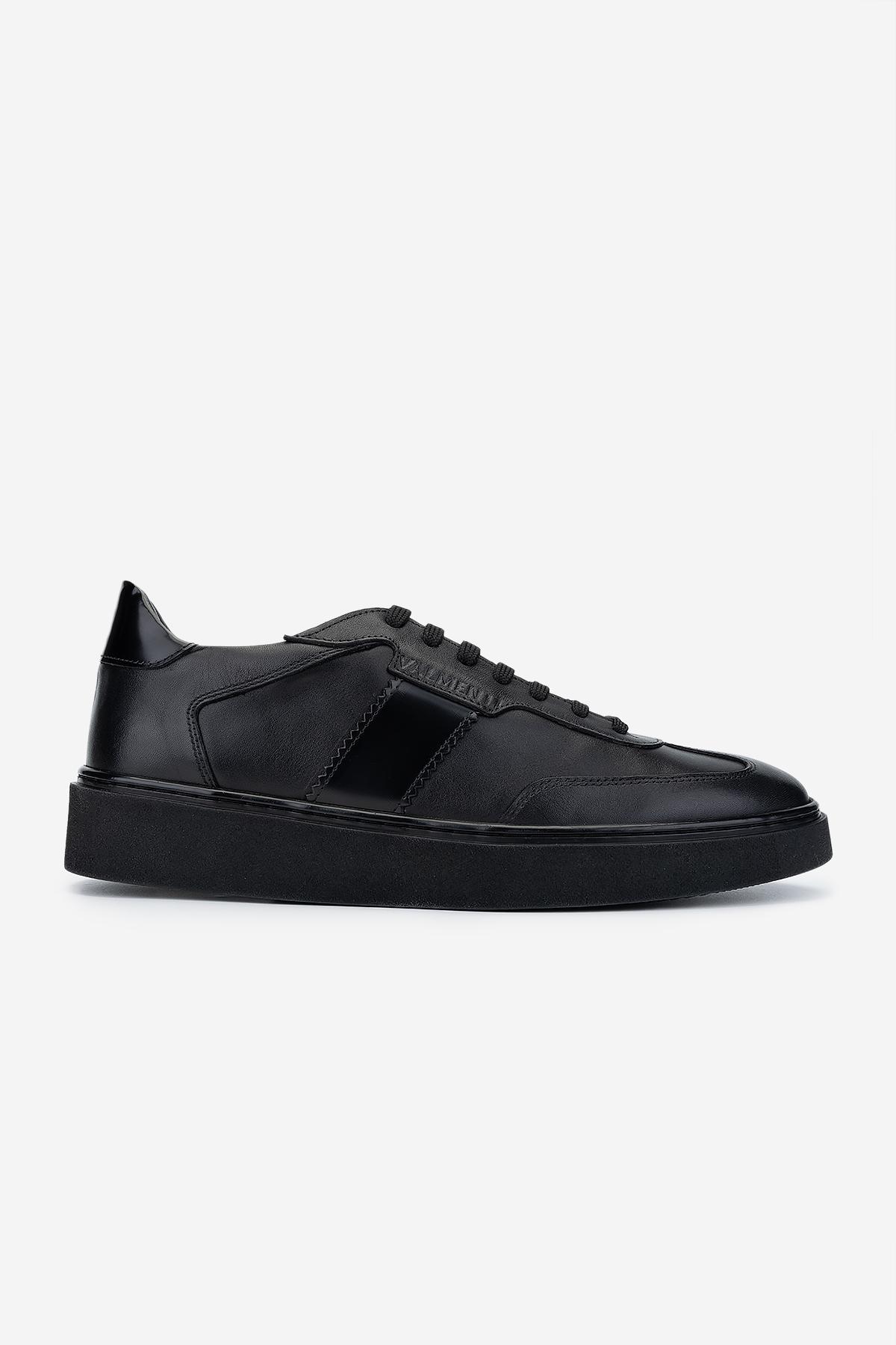 Valmenti Erkek Hakiki Deri Siyah Sneakers & Spor Ayakkabı