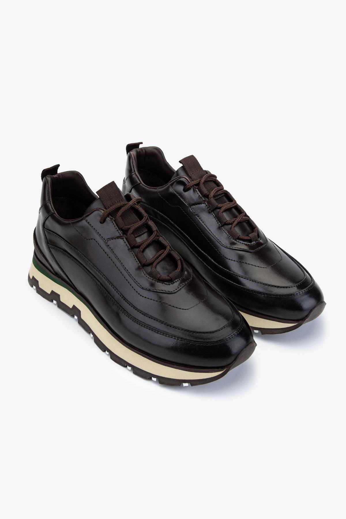 Valmenti Erkek Hakiki Deri Kahverengi Sneakers & Spor Ayakkabı