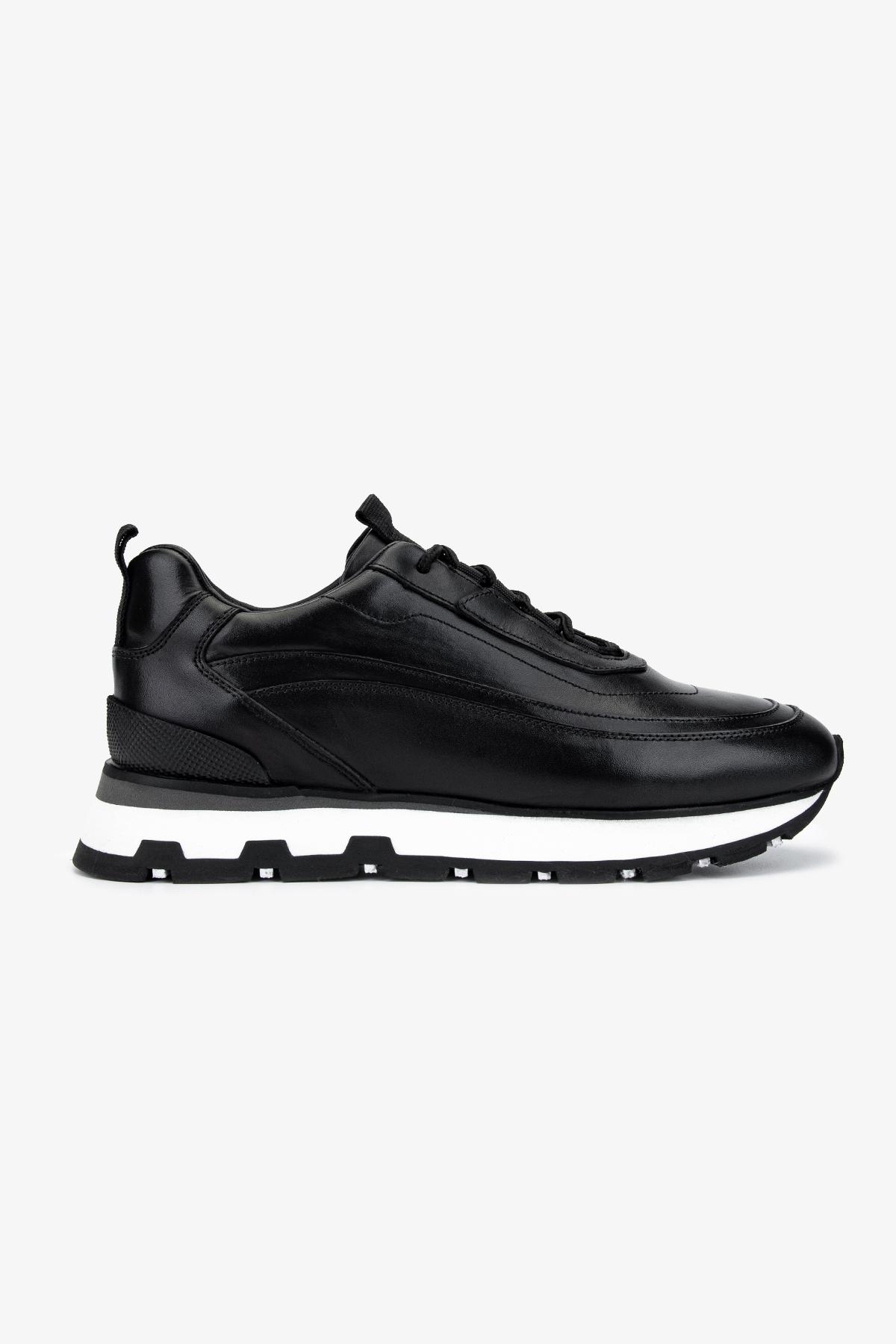 Valmenti Erkek Hakiki Deri Siyah Sneakers & Spor Ayakkabı