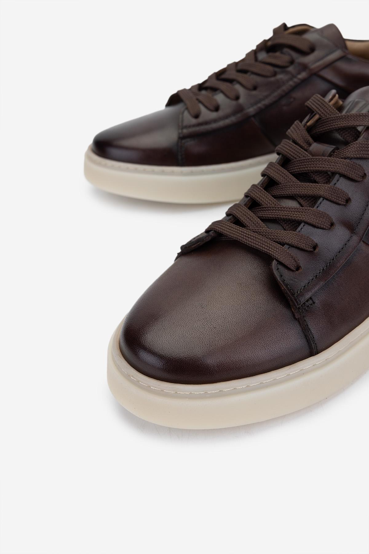 Valmenti Erkek Hakiki Deri Kahverengi Sneakers & Spor Ayakkabı