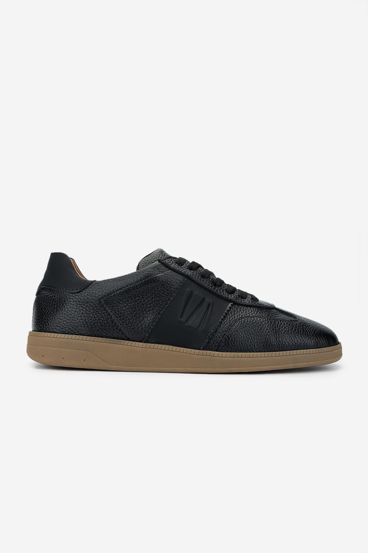 Valmenti Erkek Hakiki Deri Siyah Floter Sneakers & Spor Ayakkabı