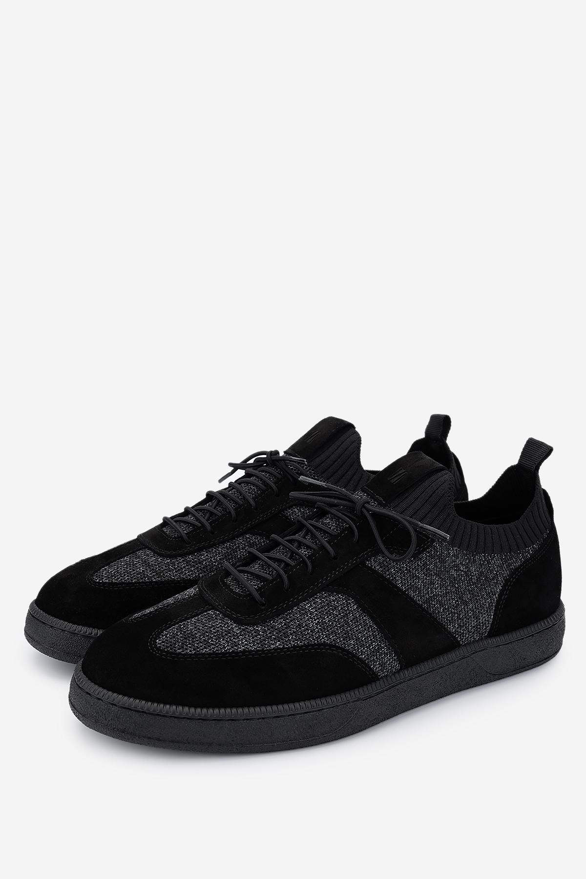 Valmenti Erkek Deri & Tekstil Siyah Sneakers & Spor Ayakkabı